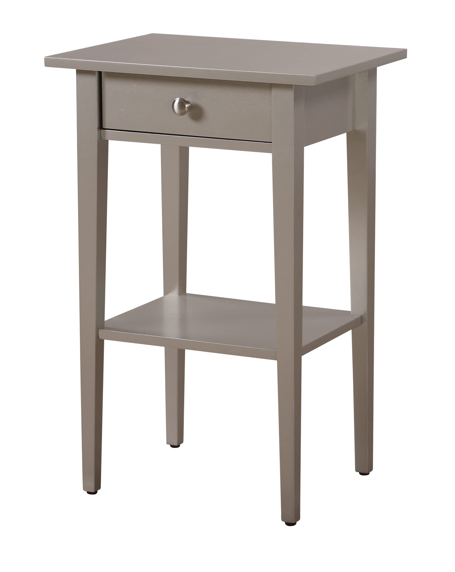 Dalton 1-Drawer Silver Champagne Nightstand - 28