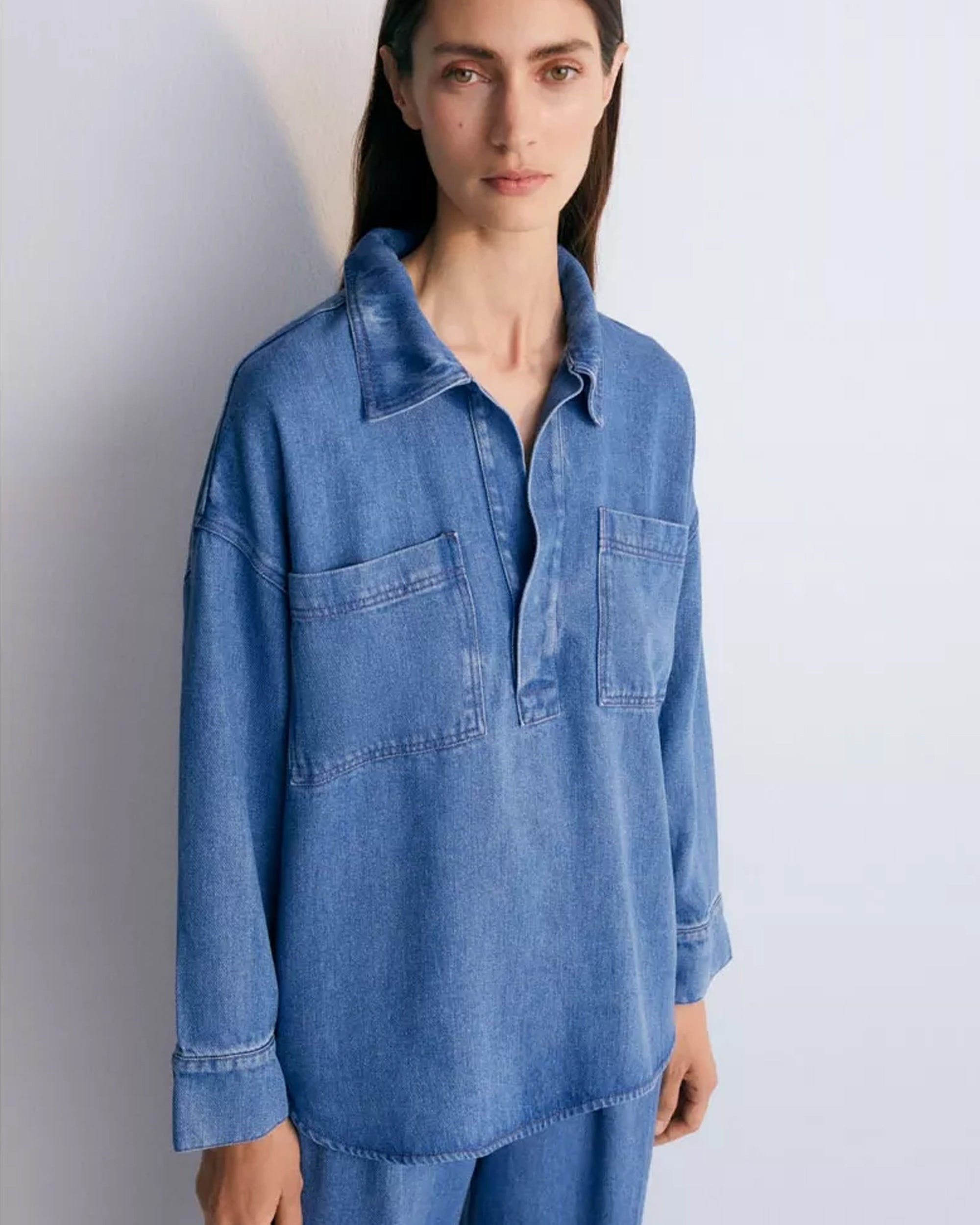 The New Society Micenas Denim Shirt for Men - Stylish Casual Button Down Shirt with Comfort Fit - Perfect for Everyday Wear, Date Nights & Outdoor Adventures