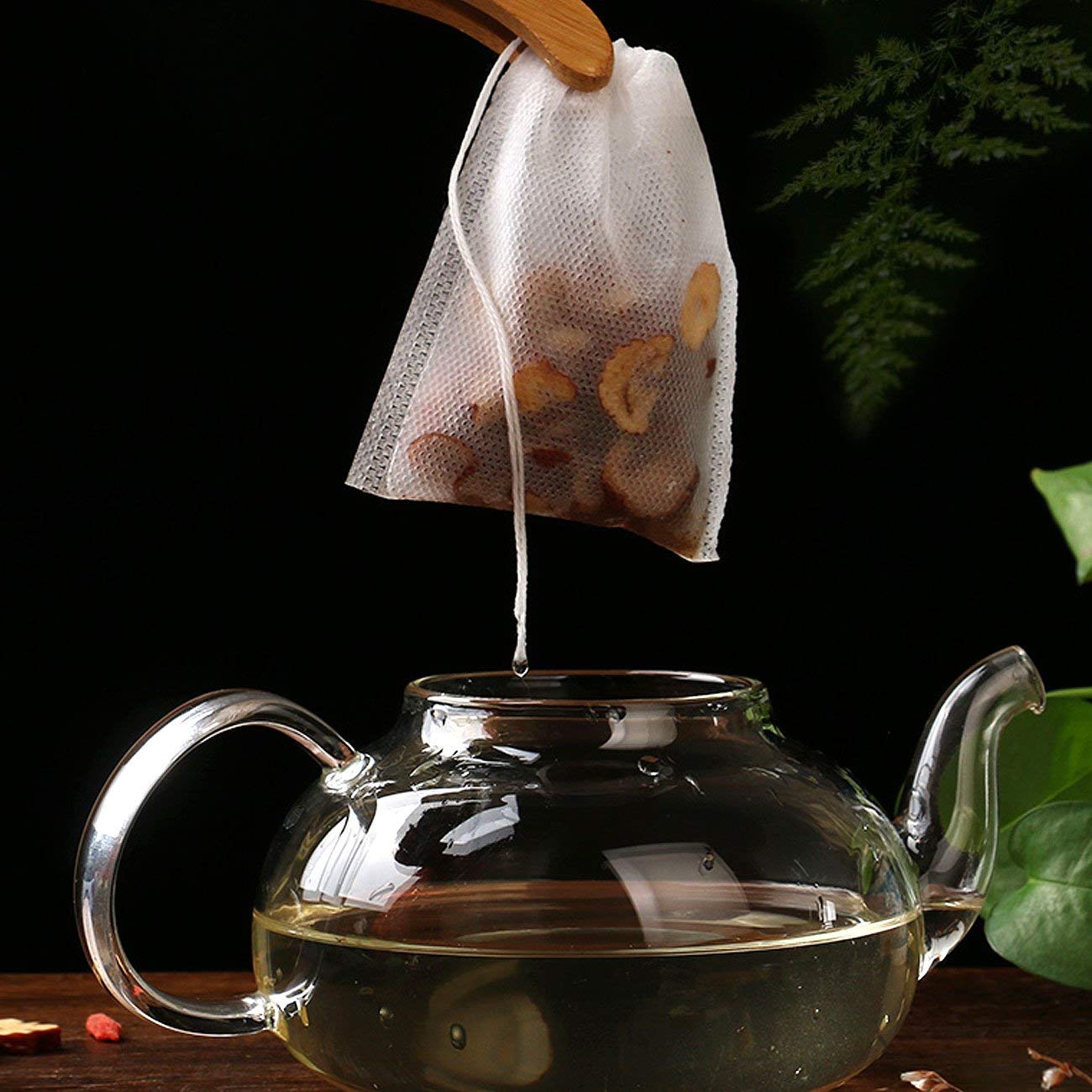 200 Count Empty Tea Bags with Drawstring - Natural Unbleached Filter Bags for Loose Leaf Tea | DIY Herbal Tea, Iced Tea & Gift Packaging | Perfect for Home Brewing, Tea Parties & Small Businesses
