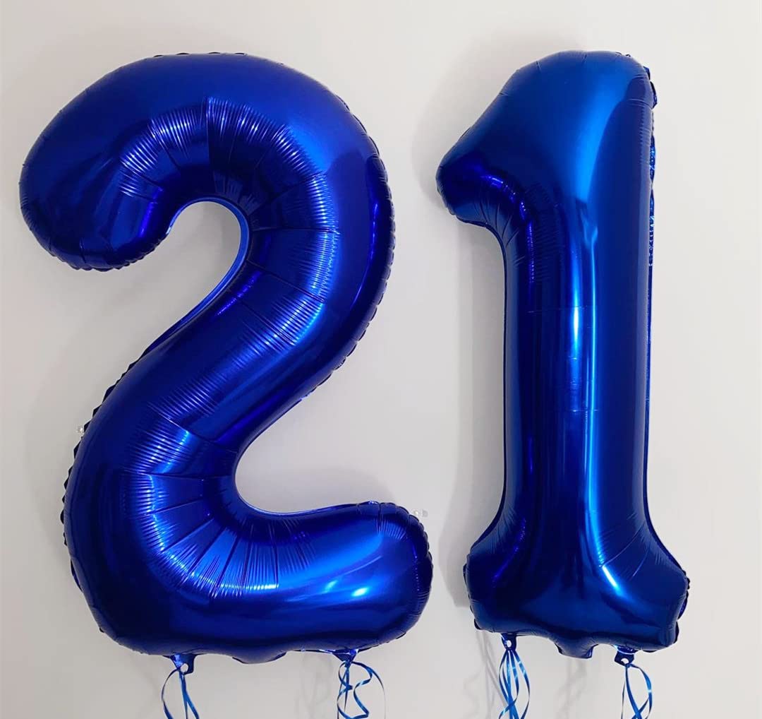 40 Inch Navy Blue Number 2 Balloons - Large Foil Mylar Birthday Balloons for Party Decorations, Graduation, Baby Shower & Anniversary Celebrations - Perfect for Balloon Arches, Photo Backdrops and Centerpieces