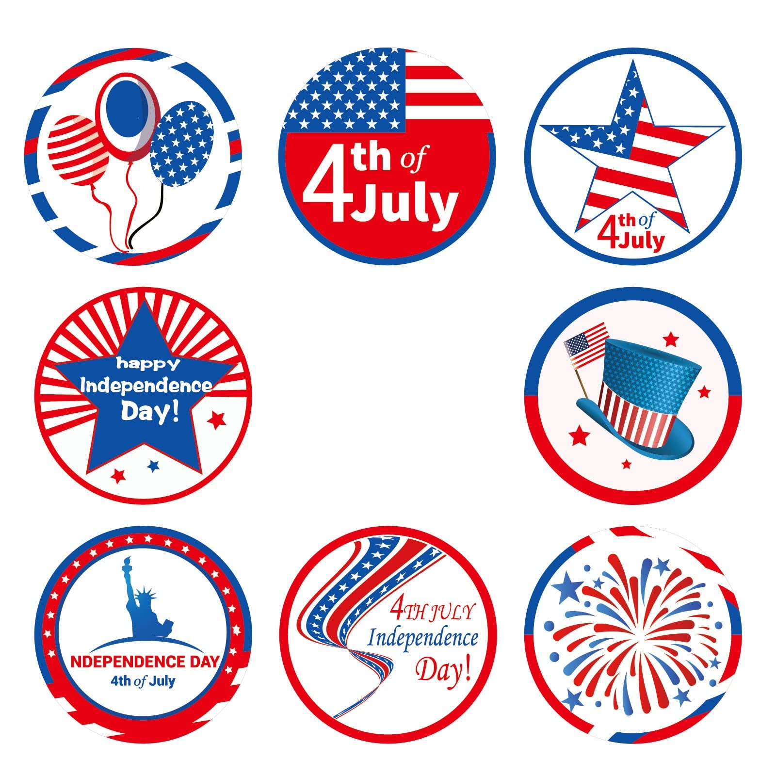 Syneyper Patriotic Independence Day Decorations - 4th of July Stickers, American Flag Decals for Veterans Day, Memorial Day & US Flag Day Celebrations - Perfect for Home Decor, Kids Parties & Patriotic Events (One Size, As Shown)