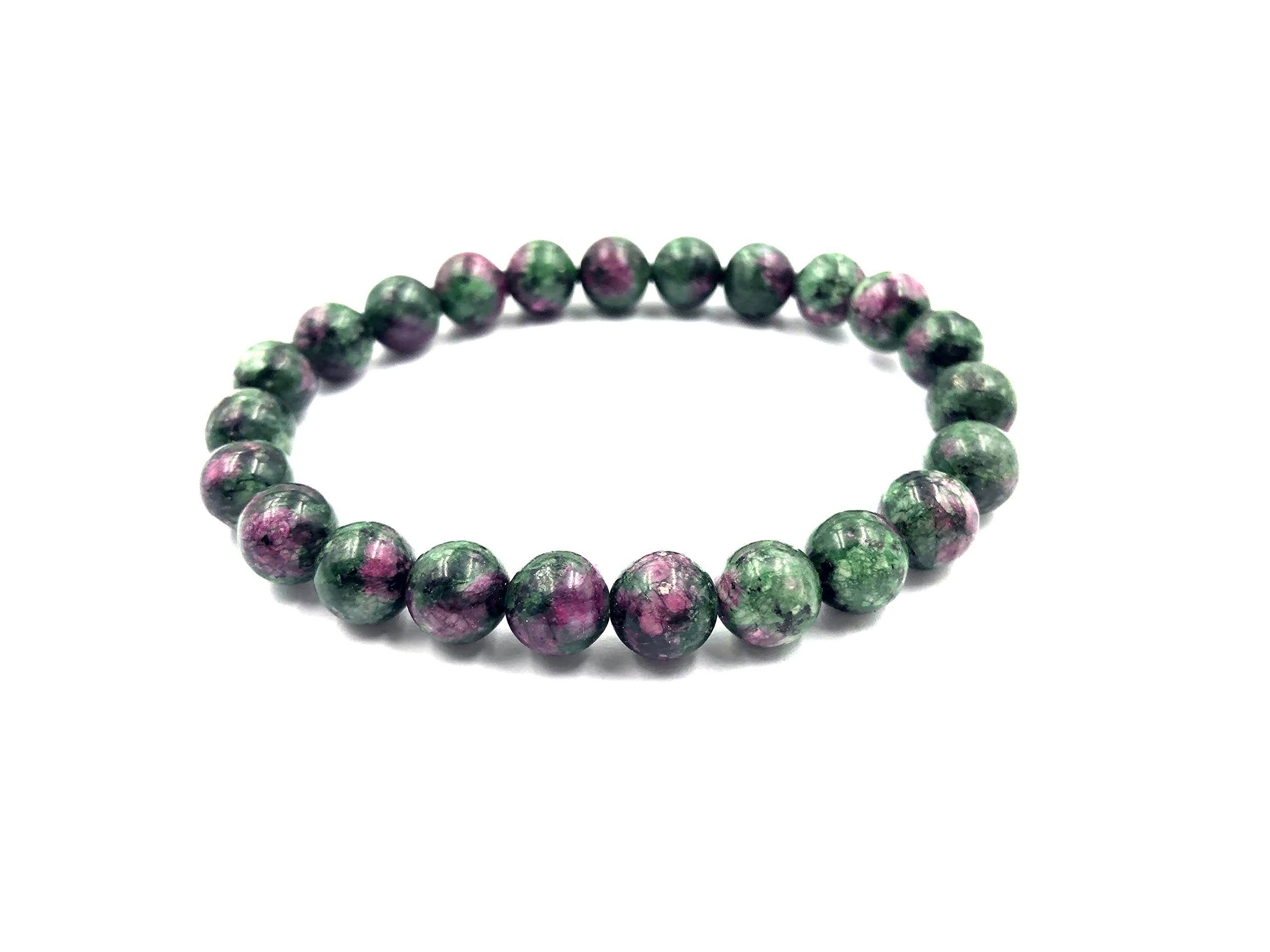 8mm Natural Ruby Zoisite Gemstone Stretch Bracelet for Men & Women - Unisex Couple Anxiety Relief Jewelry, Gift for Him & Her - Perfect for Meditation, Yoga & Stress Relief