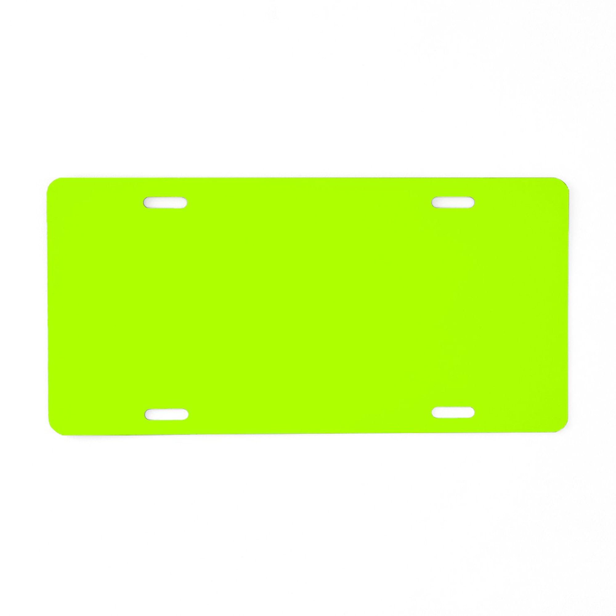 Custom Fluorescent Green Aluminum License Plate - Front Vanity Tag for Cars, Trucks & Motorcycles | Durable & Stylish for Personalization & Decoration