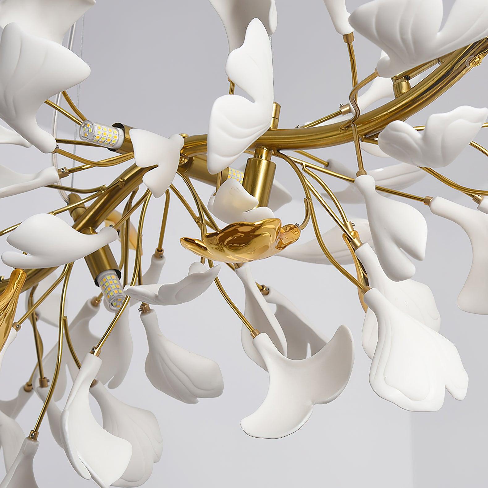 Elegant Ginkgo Leaf Chandelier - Modern Gold Ceiling Light Fixture for Dining Room, Living Room & Bedroom | Perfect for Home Decor, Wedding Venues & Luxury Spaces