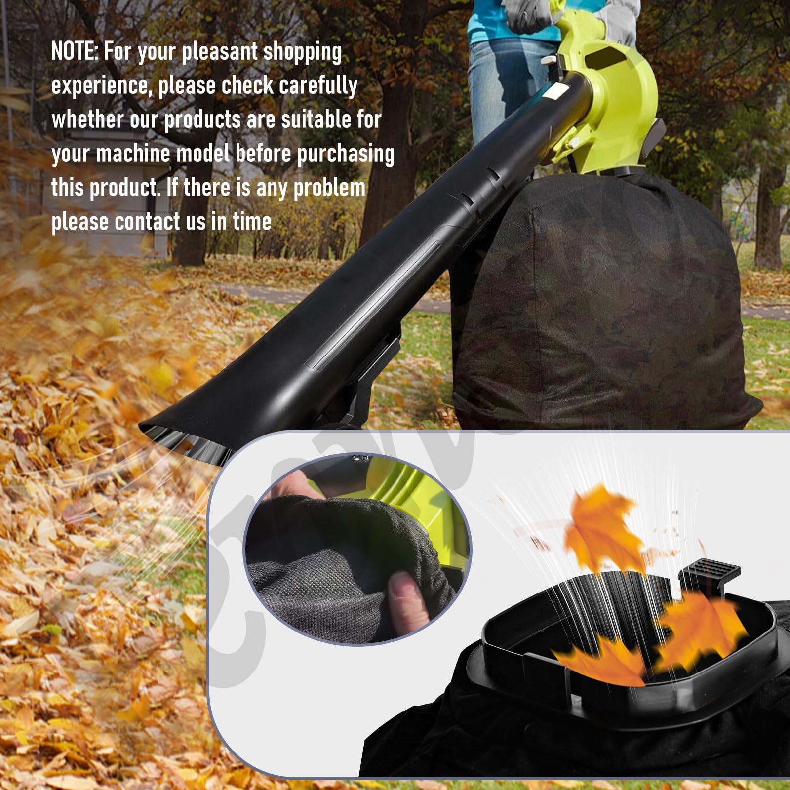 RYOBI 40V Cordless Leaf Vacuum Vac Attack Bag 205110001 - Compatible with RY40405 & RY40405VNM Models | Perfect for Yard Cleanup, Leaf Collection & Outdoor Maintenance
