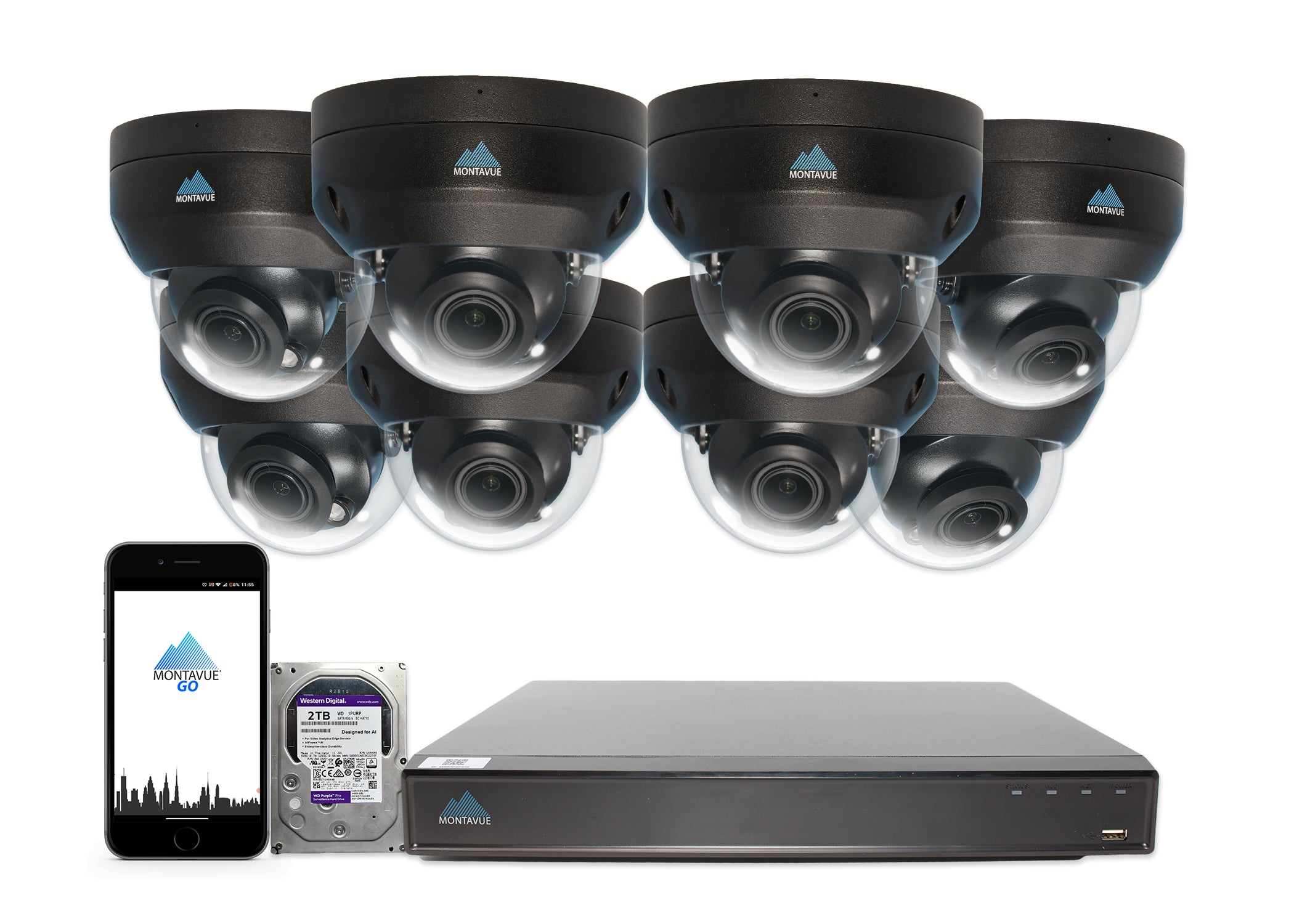 MTD8113 V AISMD Package - 8MP 4K Smart Varifocal Dome Security Camera with 8-Channel AI NVR System & 2TB HDD | Indoor/Outdoor Surveillance for Home & Business Security