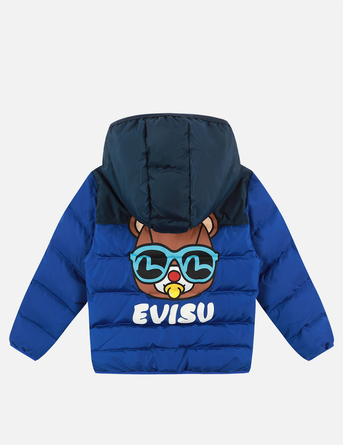 Bear Print Colorblock Down Jacket - Warm Winter Coat for Women, Lightweight Puffer Jacket with Hood, Waterproof Outdoor Parka for Hiking, Skiing & Cold Weather