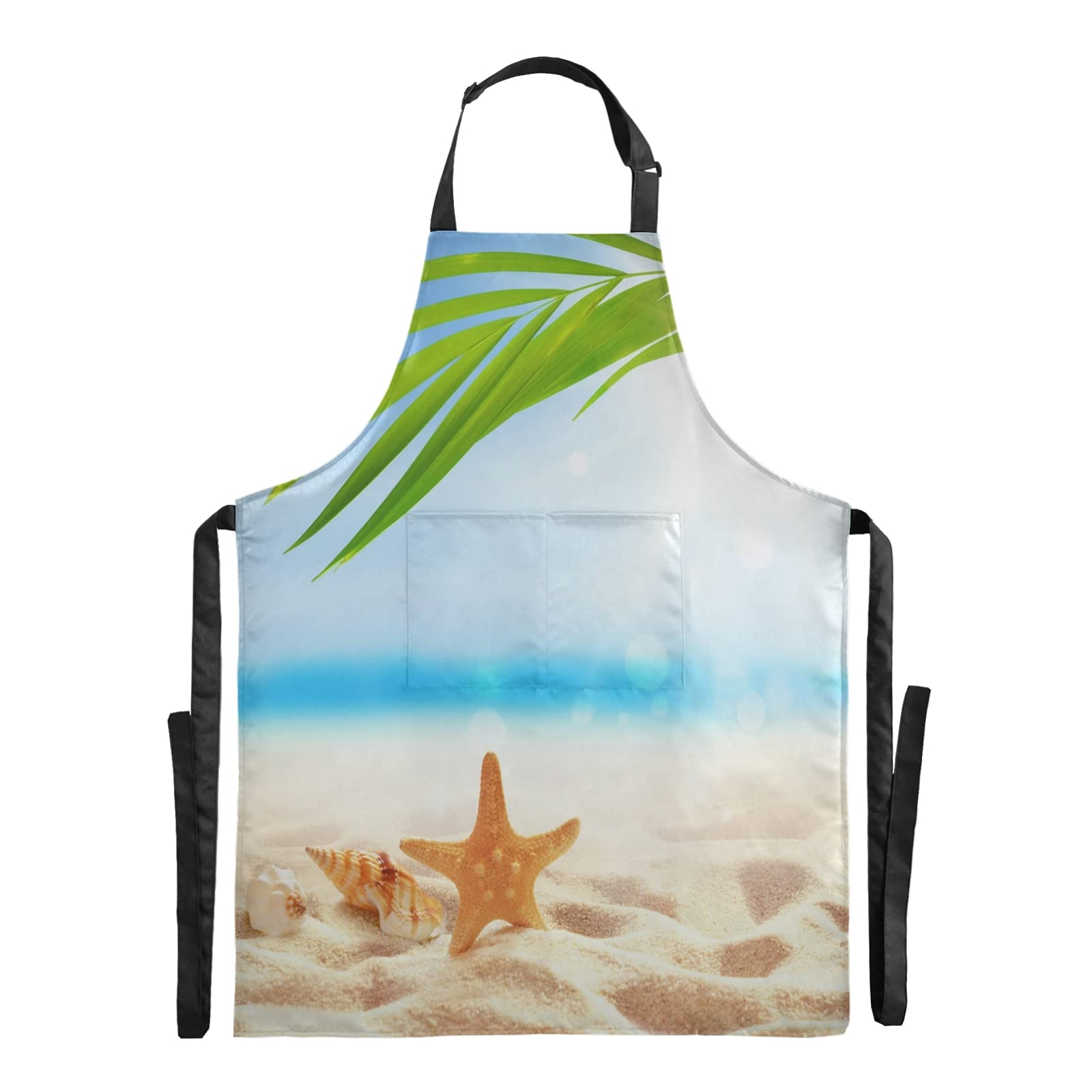 ALAZA Red Rose with Water Drops Adjustable Bib Kitchen Apron with 2 Pockets - Perfect for Cooking, Baking, BBQ & Home Decor