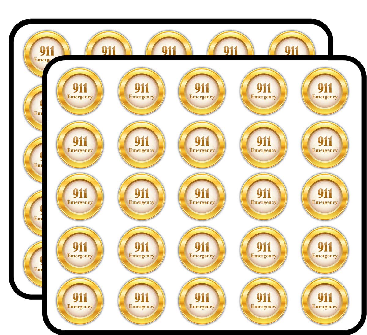 Emergency Call 911 Label Stickers - 50 Pack for Scrapbooking, DIY Crafts, Bullet Journals & Kids Art Projects - Perfect for Emergency Preparedness Kits, First Aid Supplies and Safety Awareness Activities