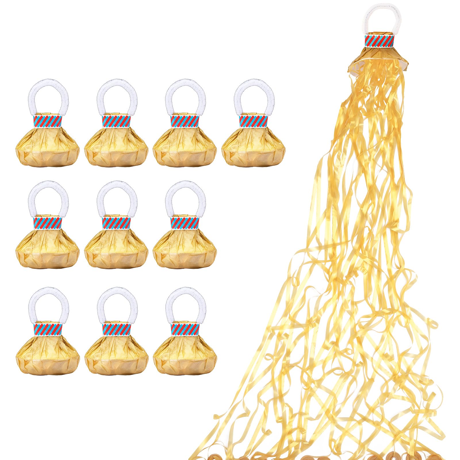 Colorful Confetti Poppers - No Mess Plastic Streamers for Birthday Parties, Weddings & Celebrations | Perfect for New Year's Eve, Graduations & Baby Showers
