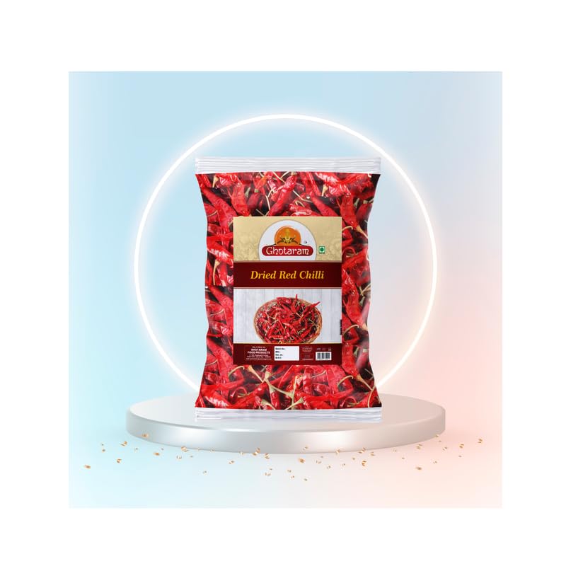 Ghotaram Byadgi Deggi Mirch Whole Red Chili - 240g | Authentic Karnataka Handpicked Sabut Lal Mirch | Mild Spicy Haveri Red Chilli for Cooking, Pickles & Indian Cuisine