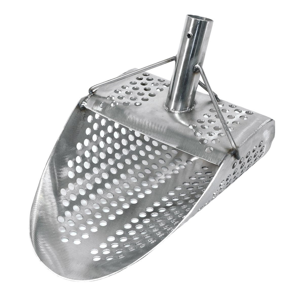 Dune Scoops Kraken 11 x 8 Inch Stainless Steel Metal Detector Sand Scoop with Large Round Holes - Perfect for Beach Treasure Hunting and Gold Prospecting