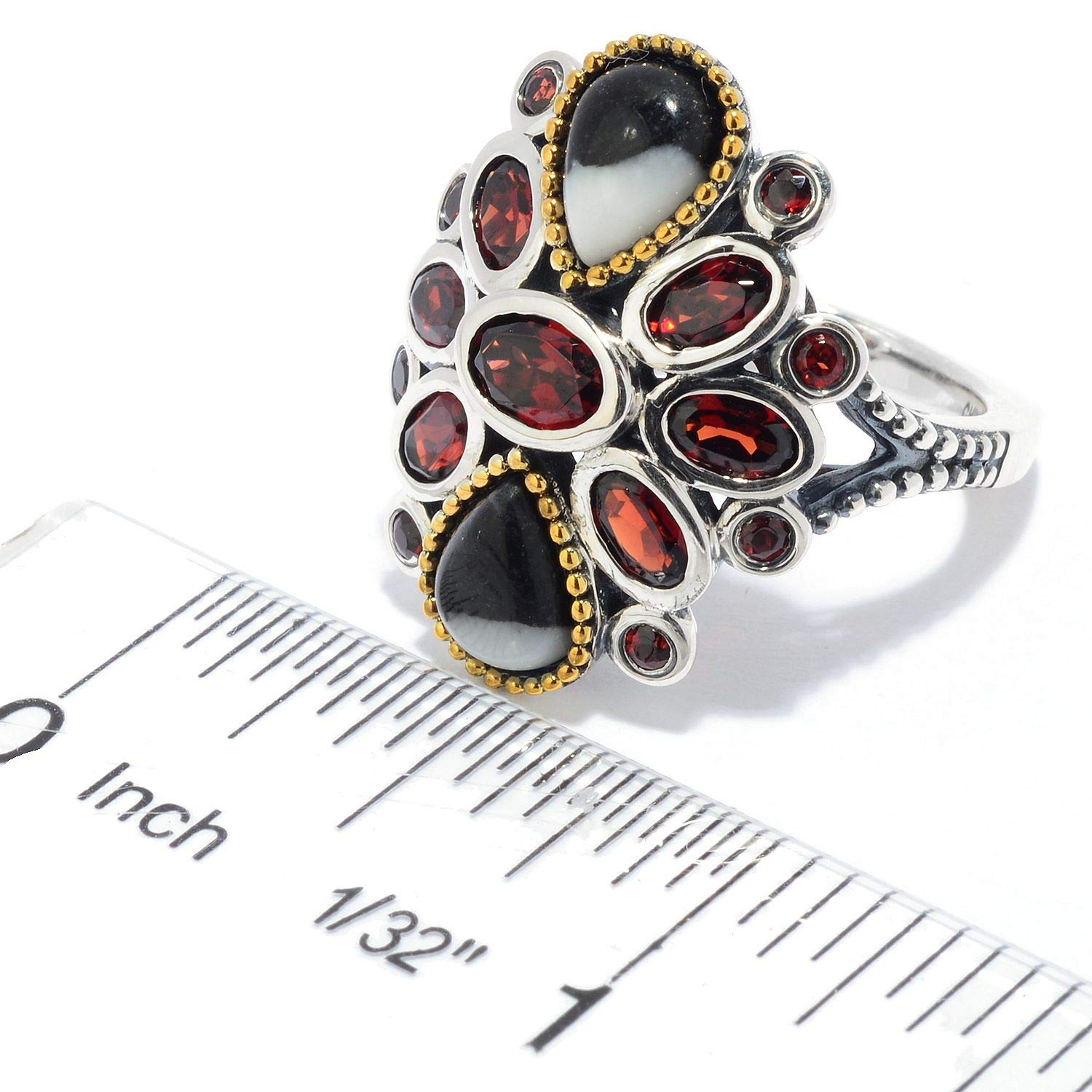 925 Sterling Silver White Buffalo & Red Garnet Ring for Women | Handmade Native American Jewelry | Perfect for Weddings, Gifts & Boho Fashion