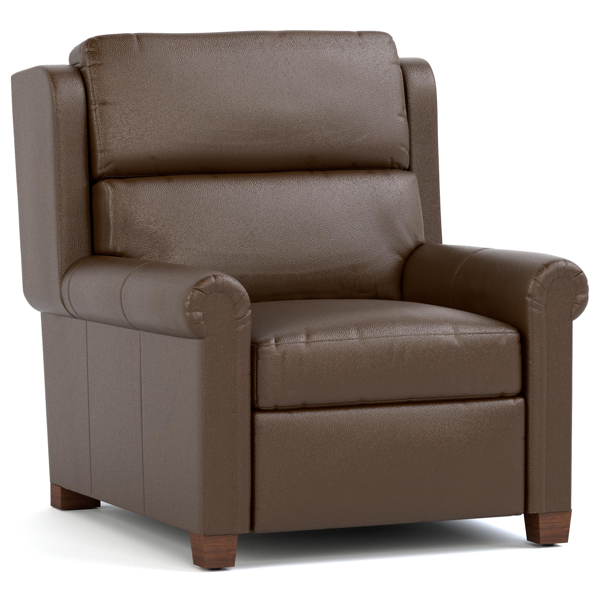 Comfortable Woodlands Small Roll Arm Wall Recliner Chair - Space-Saving Reclining Sofa for Small Apartments, Living Rooms & Home Theaters