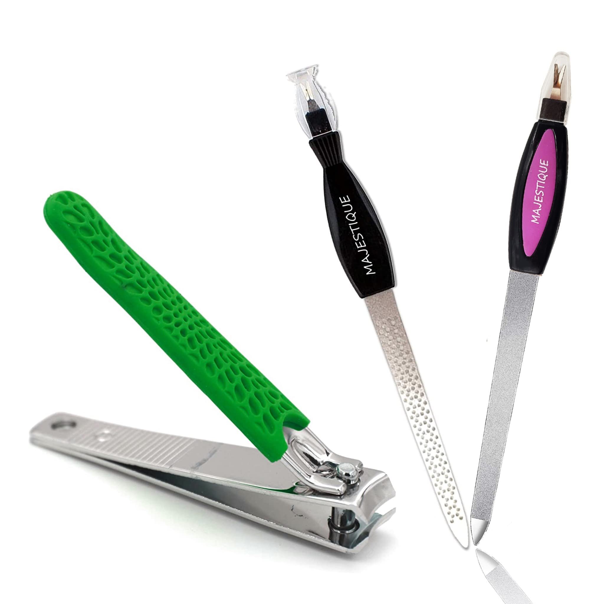 Premium Stainless Steel Nail Clipper Set with Comfort Grip - Professional Manicure & Pedicure Kit for Men & Women - Sharp Nail Trimmer & File for Home, Travel, and Salon Use (Multiple Colors Available)
