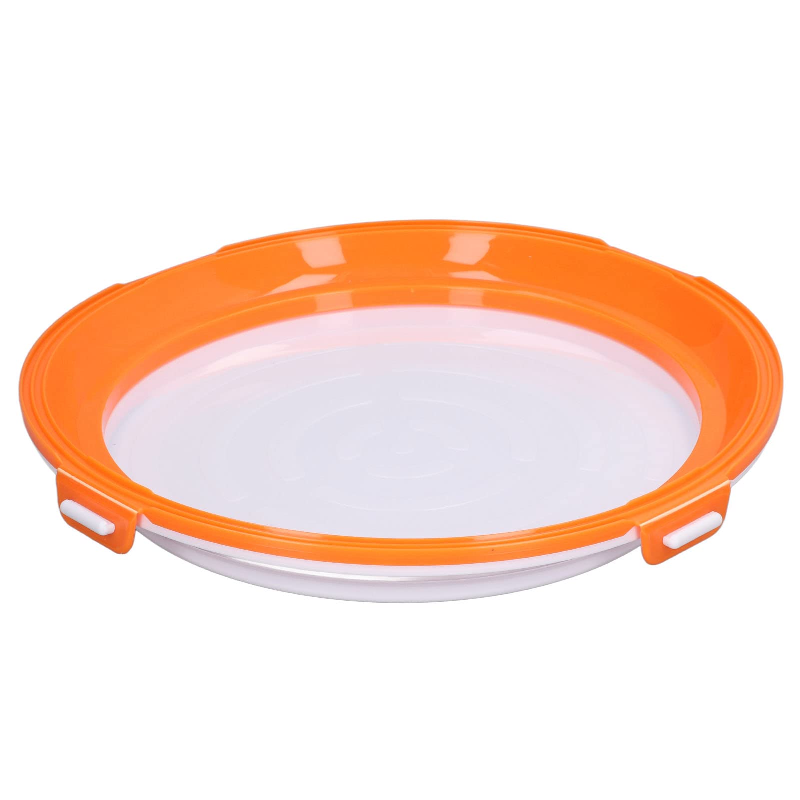 Reusable Food Storage Containers with Lids - Stackable Round BPA-Free Plastic Trays for Drinks, Desserts, Fruits | Airtight Seal with Positive-Negative Lock (Orange) - Perfect for Meal Prep, Picnics & Kitchen Organization