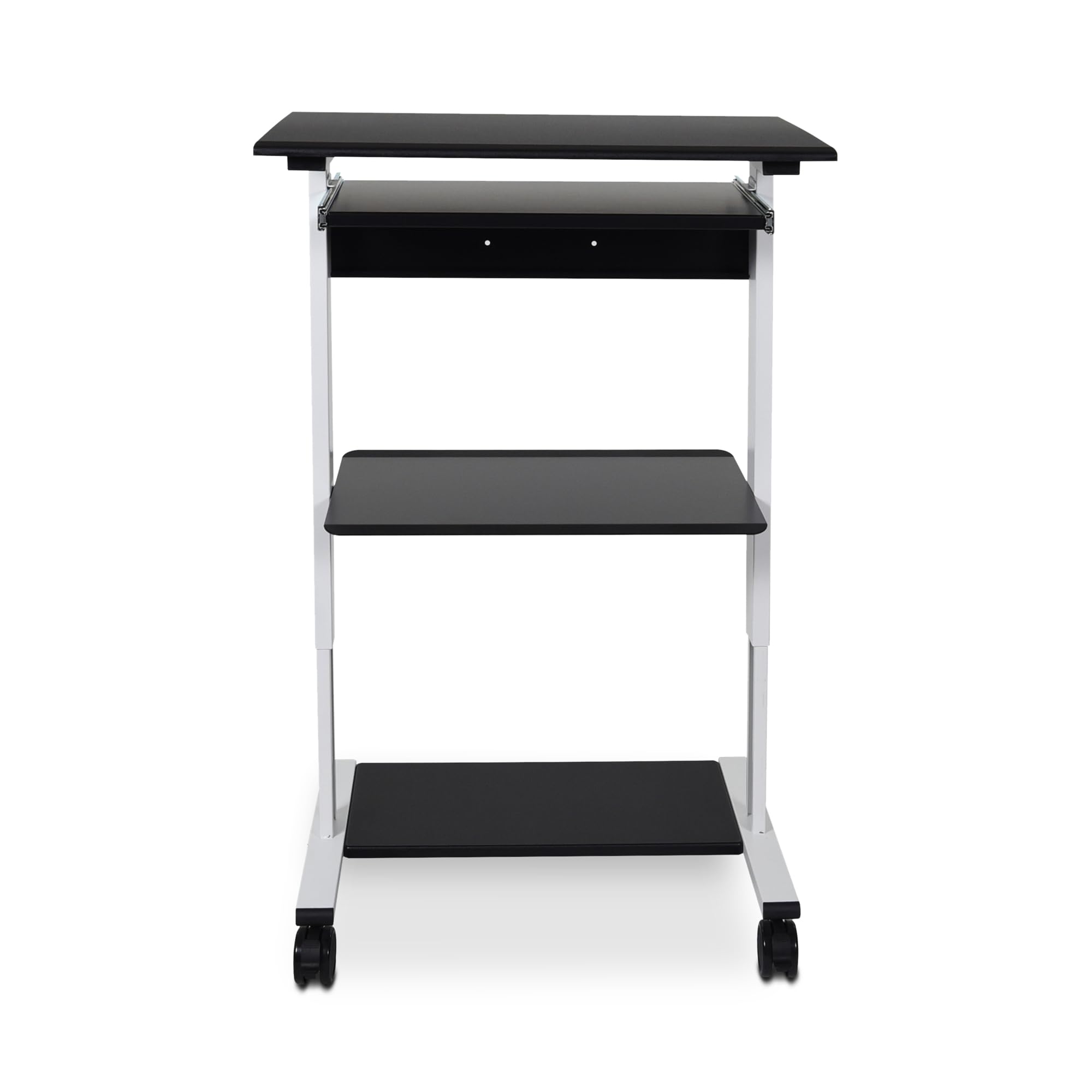 LUXOR STAND-WS30 Adjustable 3-Tier Standing Desk Converter | Ergonomic Height-Adjustable Workstation for Home & Office | Perfect for Laptops, Monitors & Office Accessories
