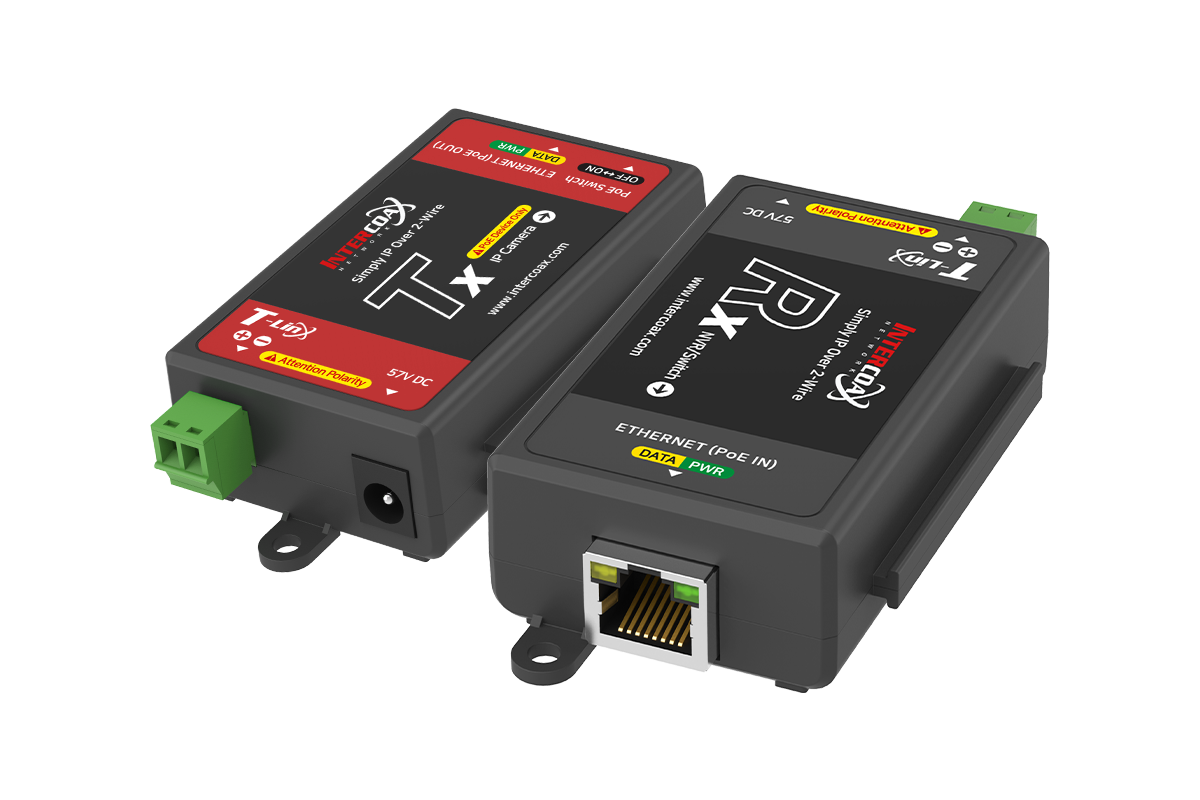 Single Port IP & PoE over 2-Wire Extender Kit (300m/1000ft Range) - Extend Network & Power for Security Cameras, Access Points & IoT Devices