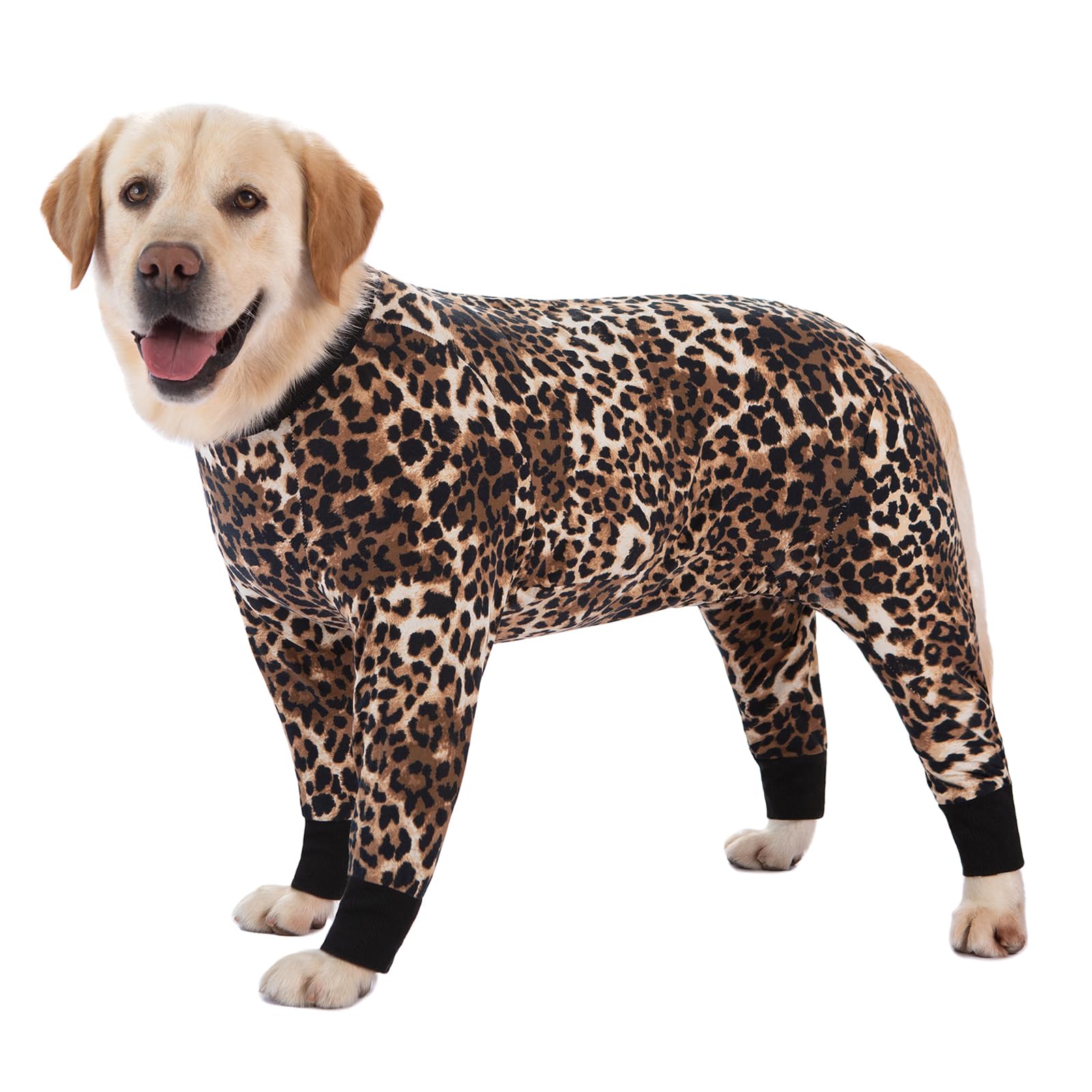 Post-Surgery Recovery Suit for Large & Medium Dogs - Soft, Breathable Anti-Licking Dog Onesie | E-Collar & Cone Alternative | Full Body Pet Bodysuit for Wound Protection & Hair Loss Prevention (2XL, Leopard Print) - Ideal for Post-Op Care, Spay/Neuter Recovery & Skin Protection