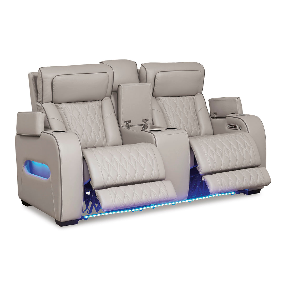 Boyington Power Reclining Loveseat with Console - Modern Electric Recliner Sofa for Living Room | Comfortable Dual Motor Sectional with USB Charging | Perfect for Home Theater & Family Relaxation