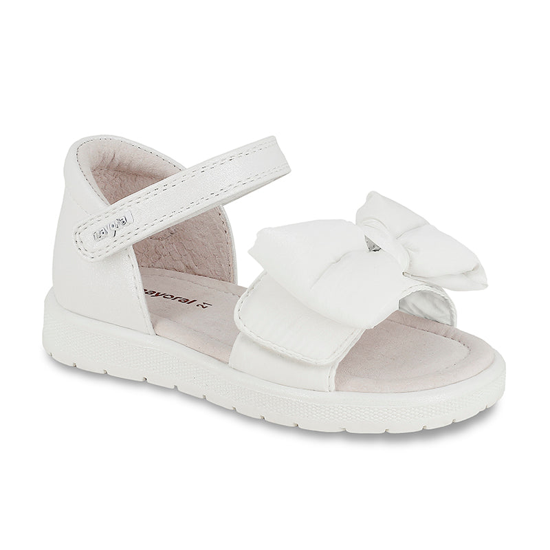Mayoral White Bow Sandals for Girls - Comfortable & Stylish Toddler Shoes - Perfect for Easter, Birthday Parties & Special Occasions