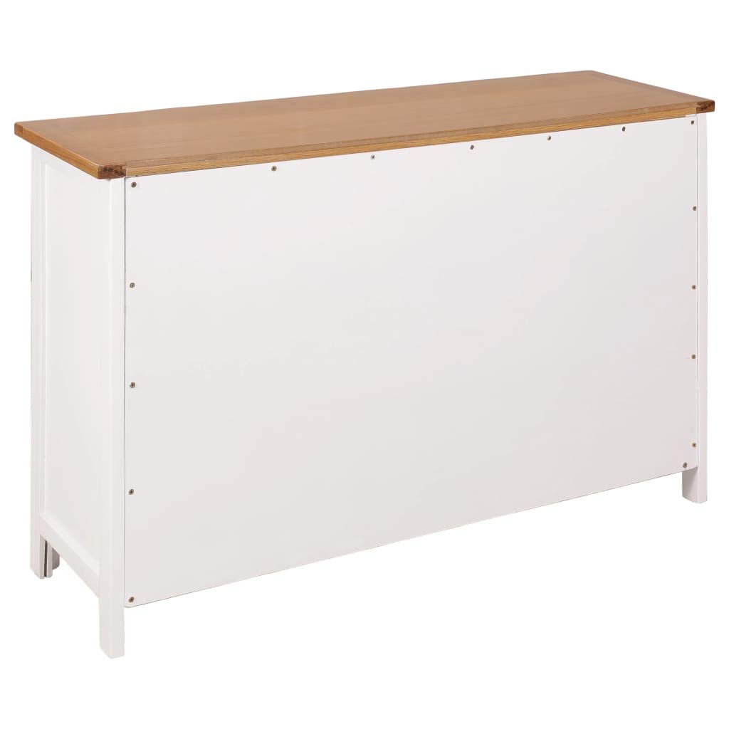 Solid Wood Sideboard Storage Cabinet with 3 Drawers & 2 Cabinets - 43.3