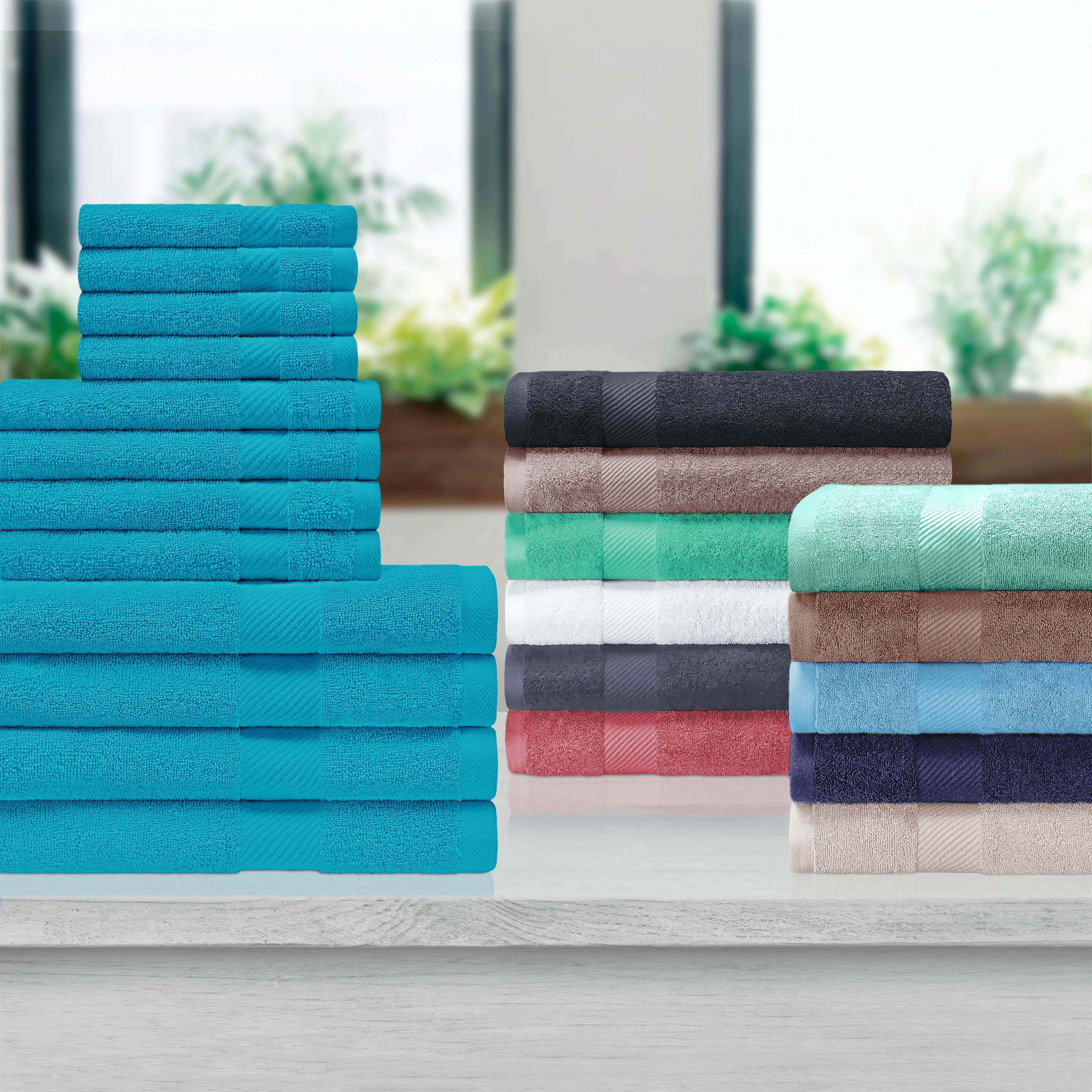 Premium 6-Piece Egyptian Cotton Hand Towel Set with Elegant Dobby Border - Soft & Absorbent for Bathroom, Kitchen, and Guest Use