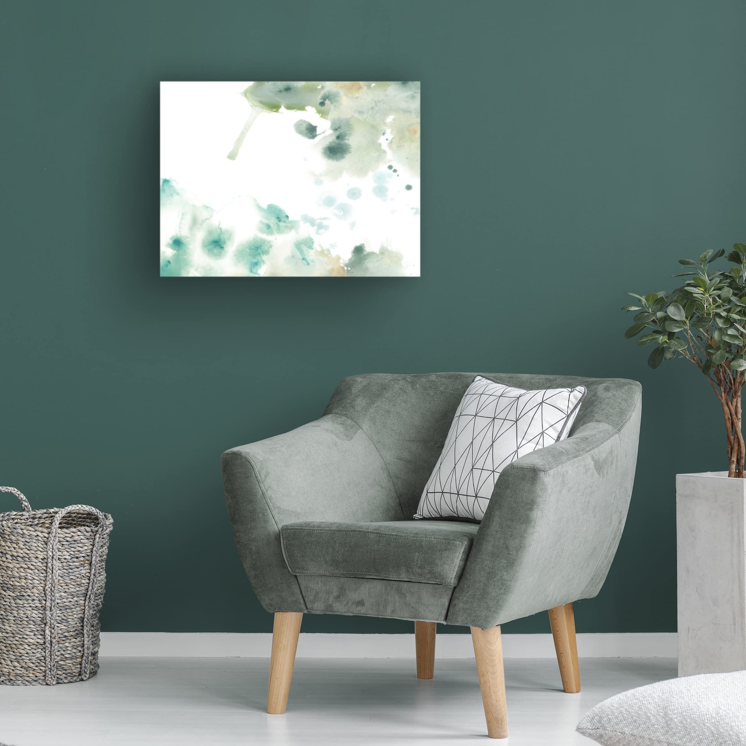 Trademark Fine Art 'Marble Seafoam II' Canvas Wall Art Print by June Erica Vess - Modern Abstract Seascape Painting for Living Room, Bedroom & Office Decor