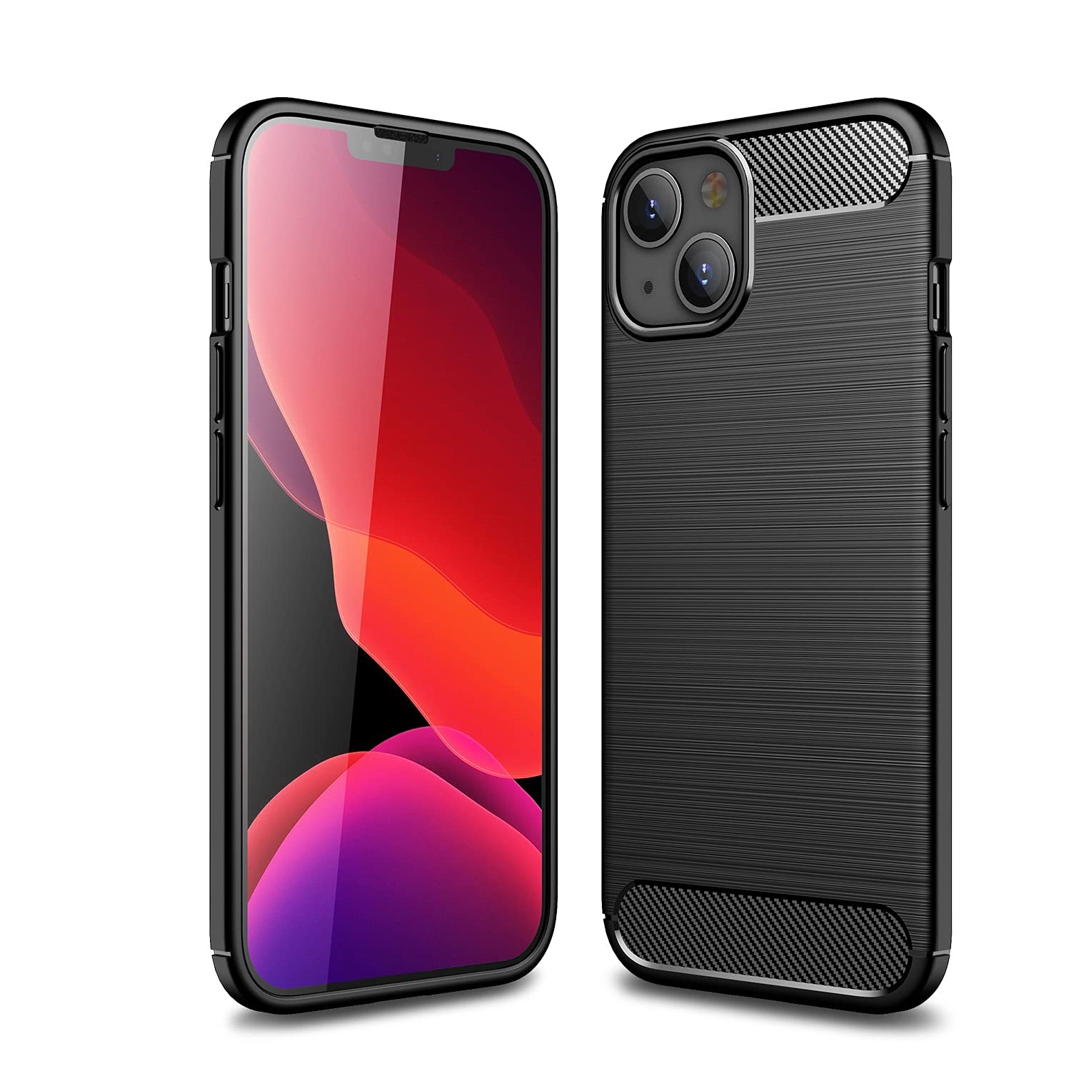 Carbon Fiber iPhone 13 Case (6.1 Inch) - Anti-Scratch Shockproof Protective Cover with Textured Design - Perfect for Daily Use, Outdoor Activities & Travel (Black)