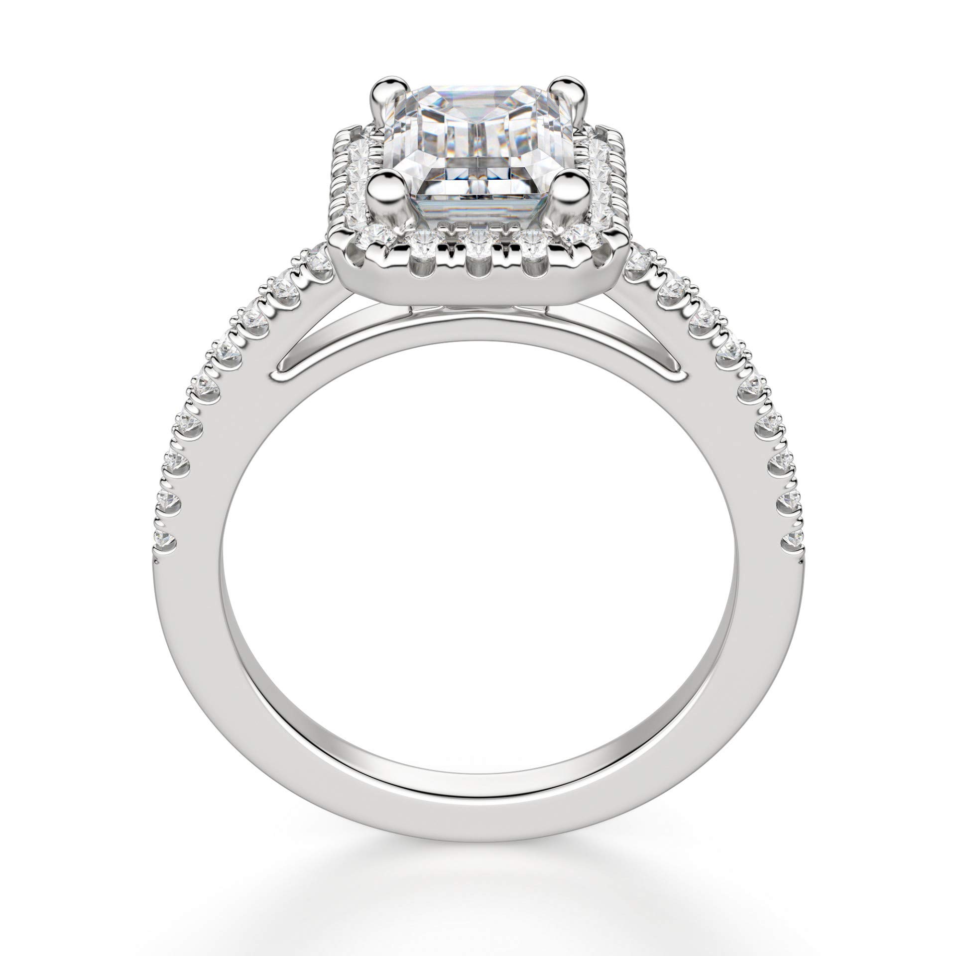 3 CT Emerald Cut Moissanite Engagement Ring Set for Women - Vintage Halo Wedding Band, Solitaire Diamond Anniversary Promise Ring - Perfect for Proposals, Bridal Jewelry & Special Occasions