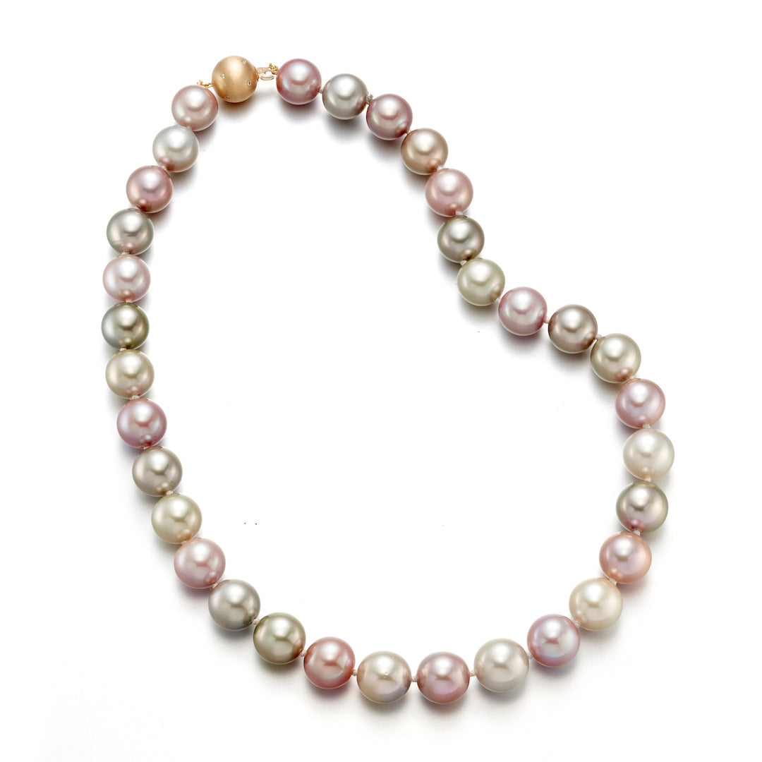 Pastel Graduated Tahitian & Freshwater Pearl Necklace for Women - Elegant Layered Pearl Jewelry for Weddings, Parties & Special Occasions