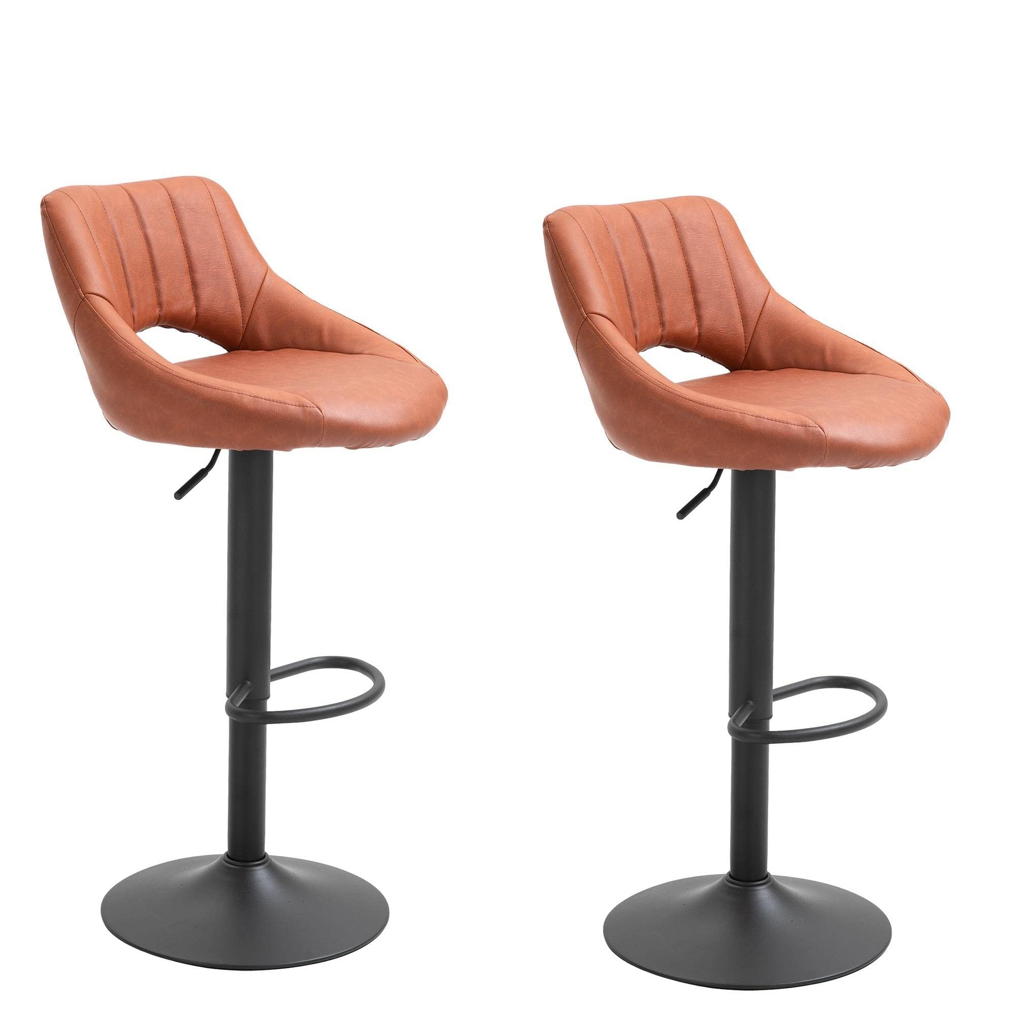Adjustable Swivel Bar Stools Set of 2 - Modern Kitchen Island Chairs for Dining & Entertaining