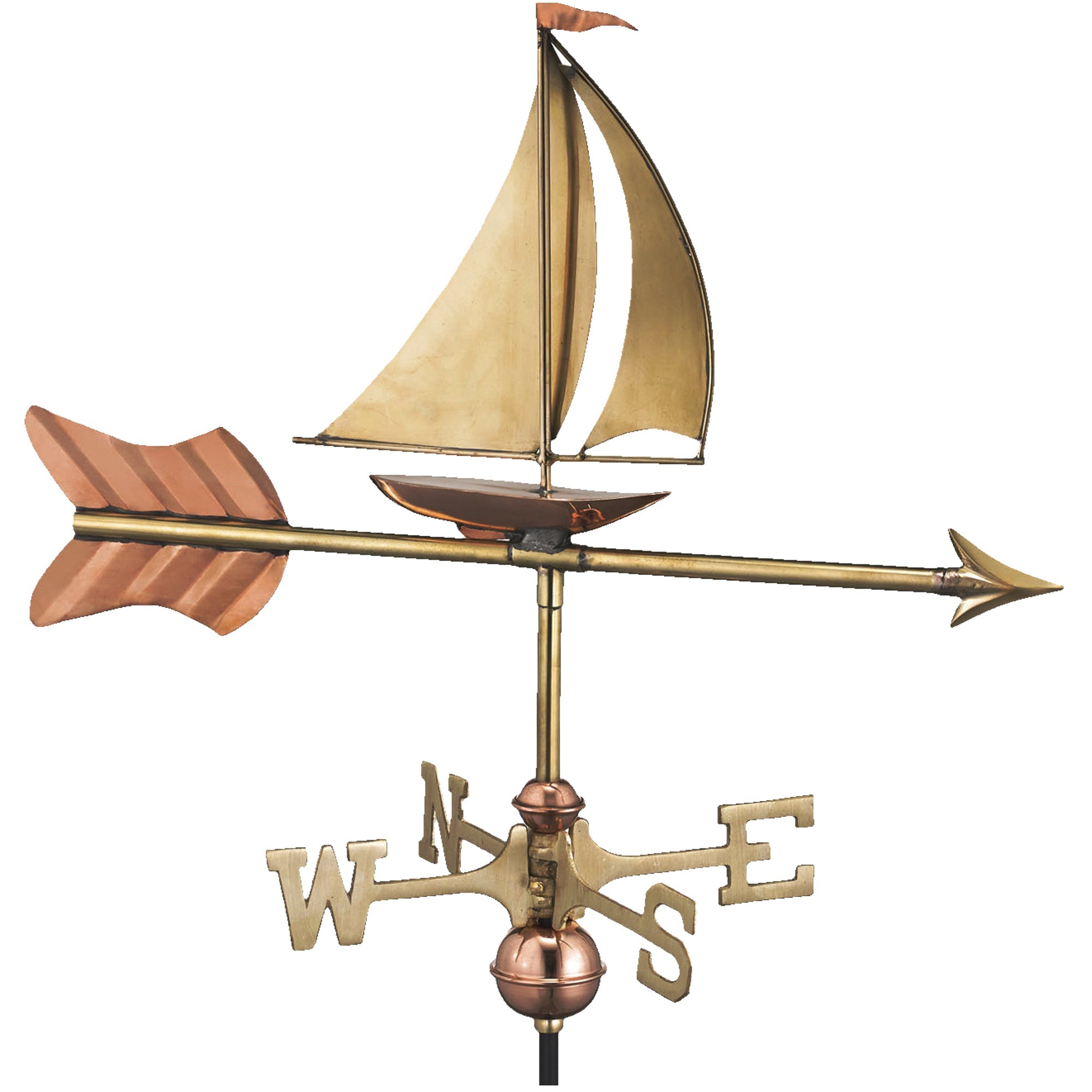Handcrafted Sailboat Garden Weathervane - Nautical Outdoor Decor for Yard, Patio & Garden - Perfect for Coastal & Beach House Themes