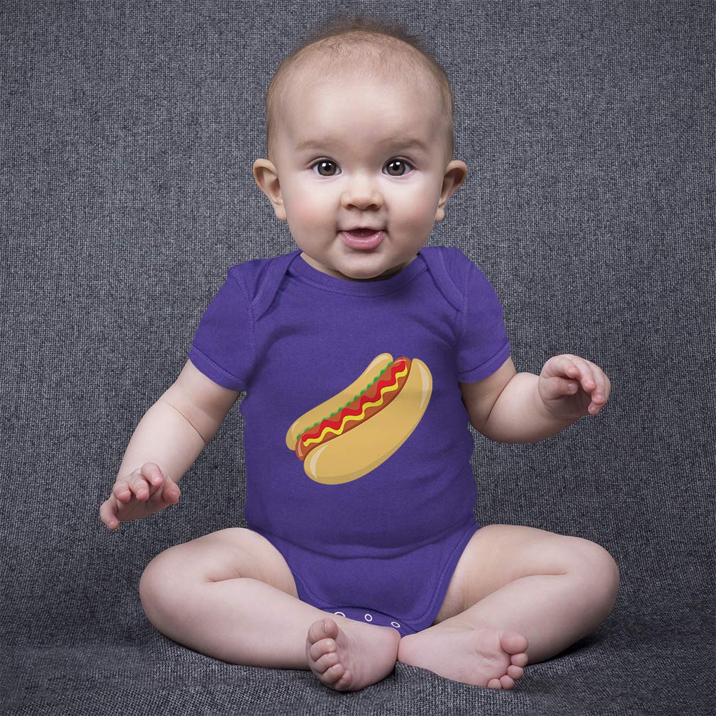 Funny Hot Dog Baby Bodysuit - Cute Custom Cotton Onesie for Boys & Girls (6 Months, Royal Blue) - Perfect for Playdates, Photo Shoots & Family Outings