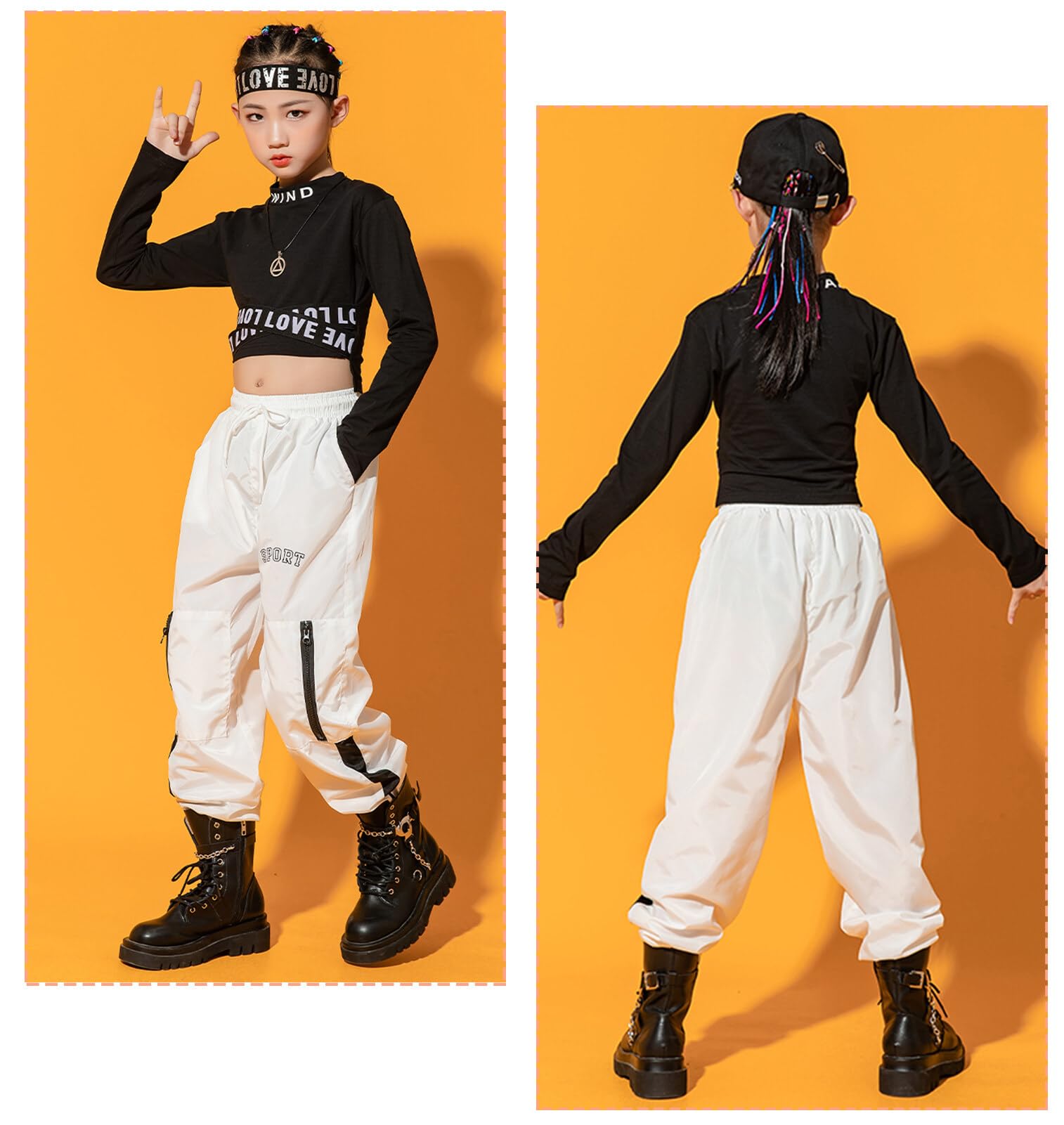 Happy Cherry Girls' Hip Hop Dance Outfits - Casual Loose Jogger Pants for Kids 3-15 Years | Lightweight Spring & Fall Trousers | Perfect for Dance Class, Streetwear & Playdates