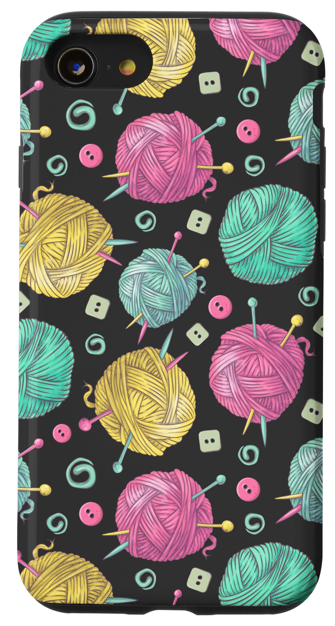 iPhone SE (2020)/7/8 Knitting Yarn Pattern Phone Case - Durable & Stylish Cover for Everyday Use, Work, and Travel
