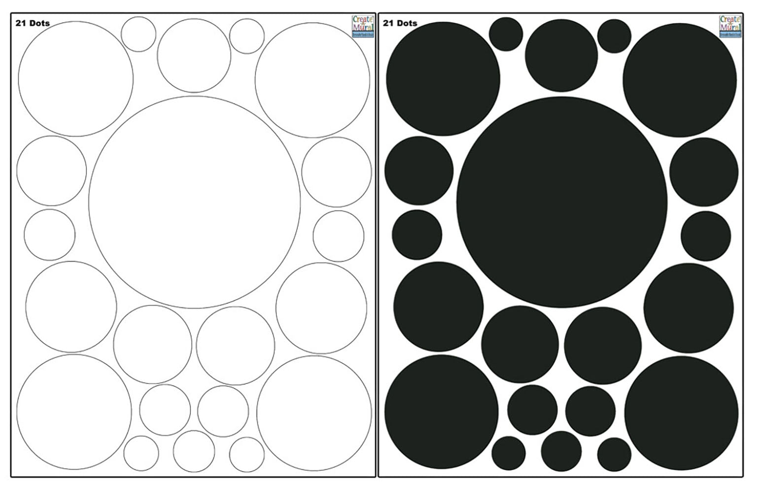 Black & White Polka Dot Wall Decals - Removable Peel and Stick Wall Stickers for Nursery, Kids Room, Living Room & Office Decor