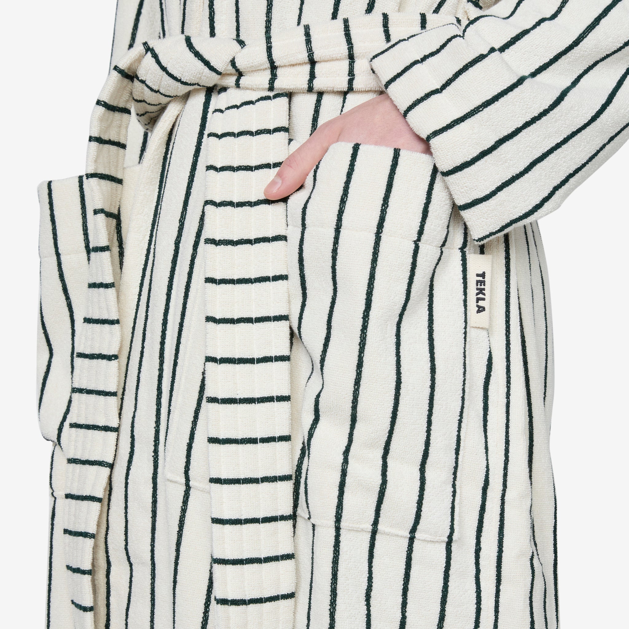 Premium Classic Cotton Bathrobe for Men & Women - Soft Racing Green Stripes Design - Cozy Loungewear for Spa, Home & Hotel Use