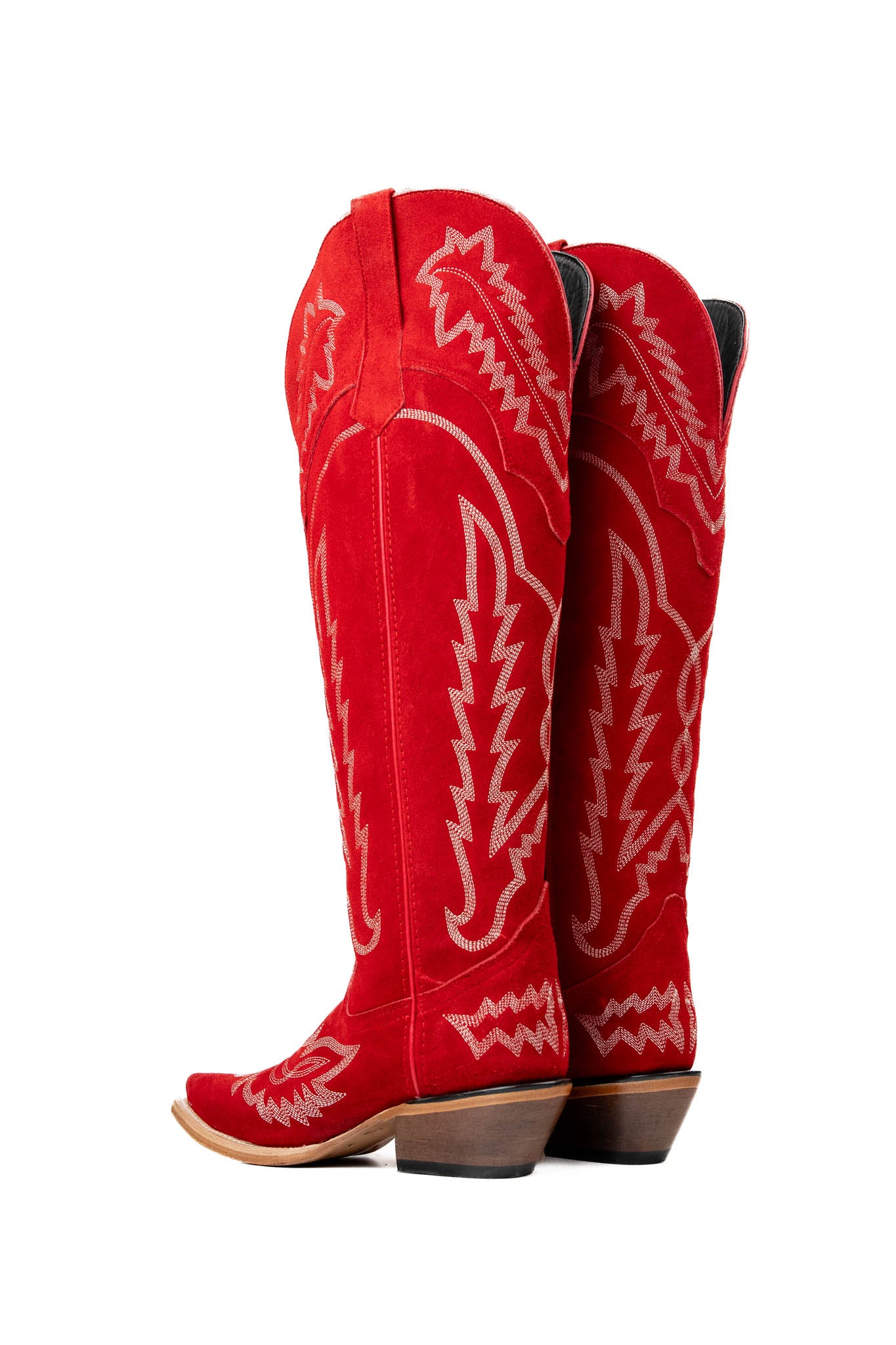 Stylish Maggie Suede Knee High Wide Calf Snip Toe Cowgirl Boots for Women - Perfect for Western Rides, Country Concerts & Fall Fashion