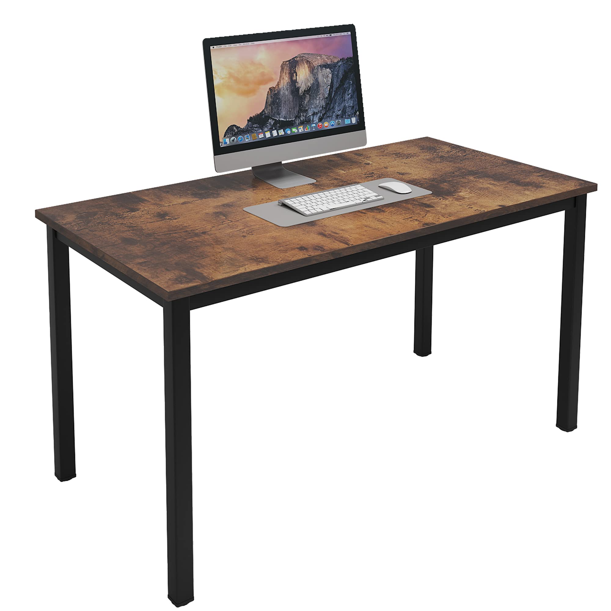 SogesFurniture 47.2 Inch Home Office Desk - Sturdy Computer Desk for Work & Gaming, Writing Workstation with Large Surface, Brown - Perfect for Small Spaces & Remote Work