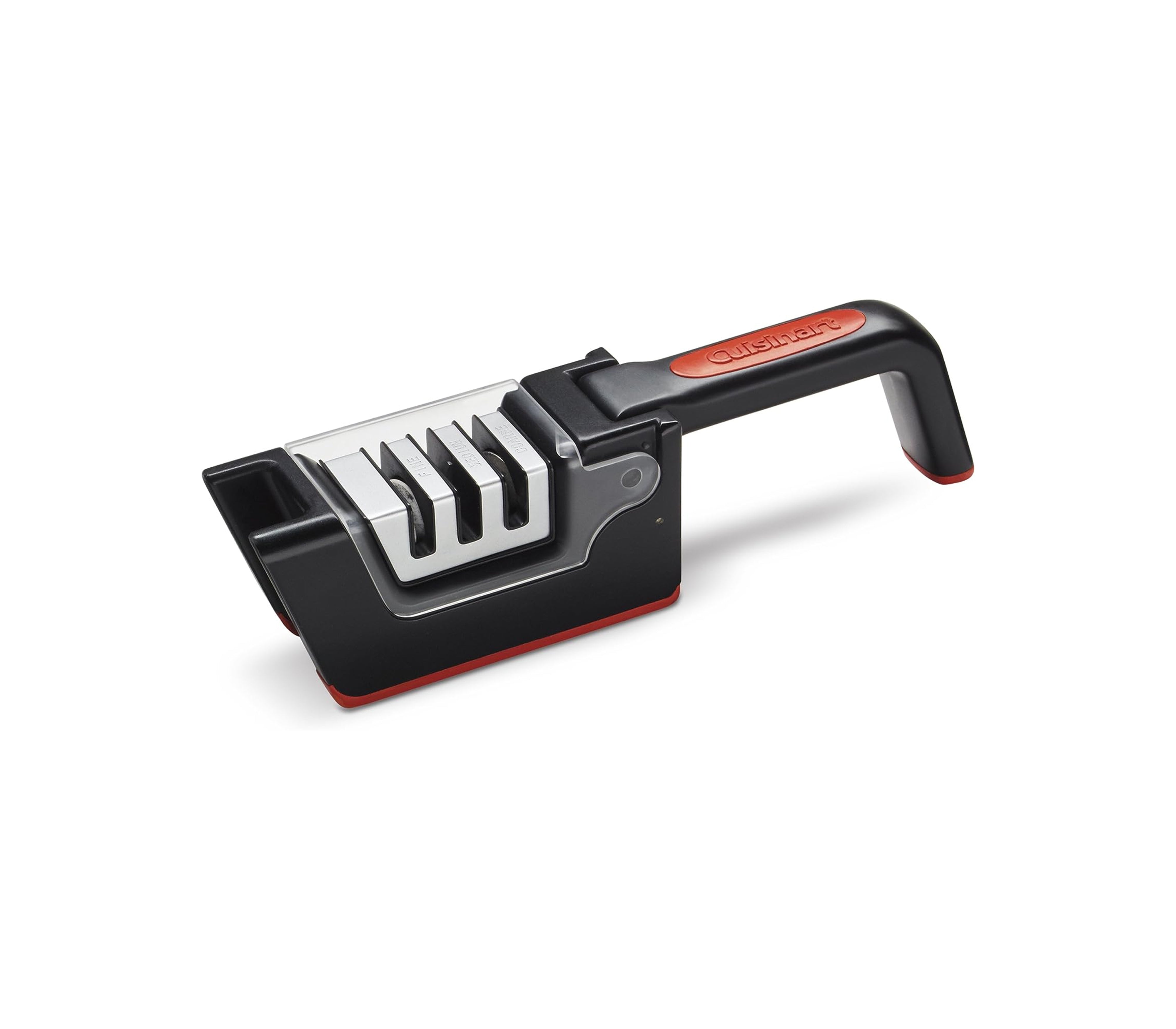 Cuisinart 3-Slot Manual Knife Sharpener - Premium Steel Blade Sharpening Tool for Kitchen, Camping & Outdoor Use