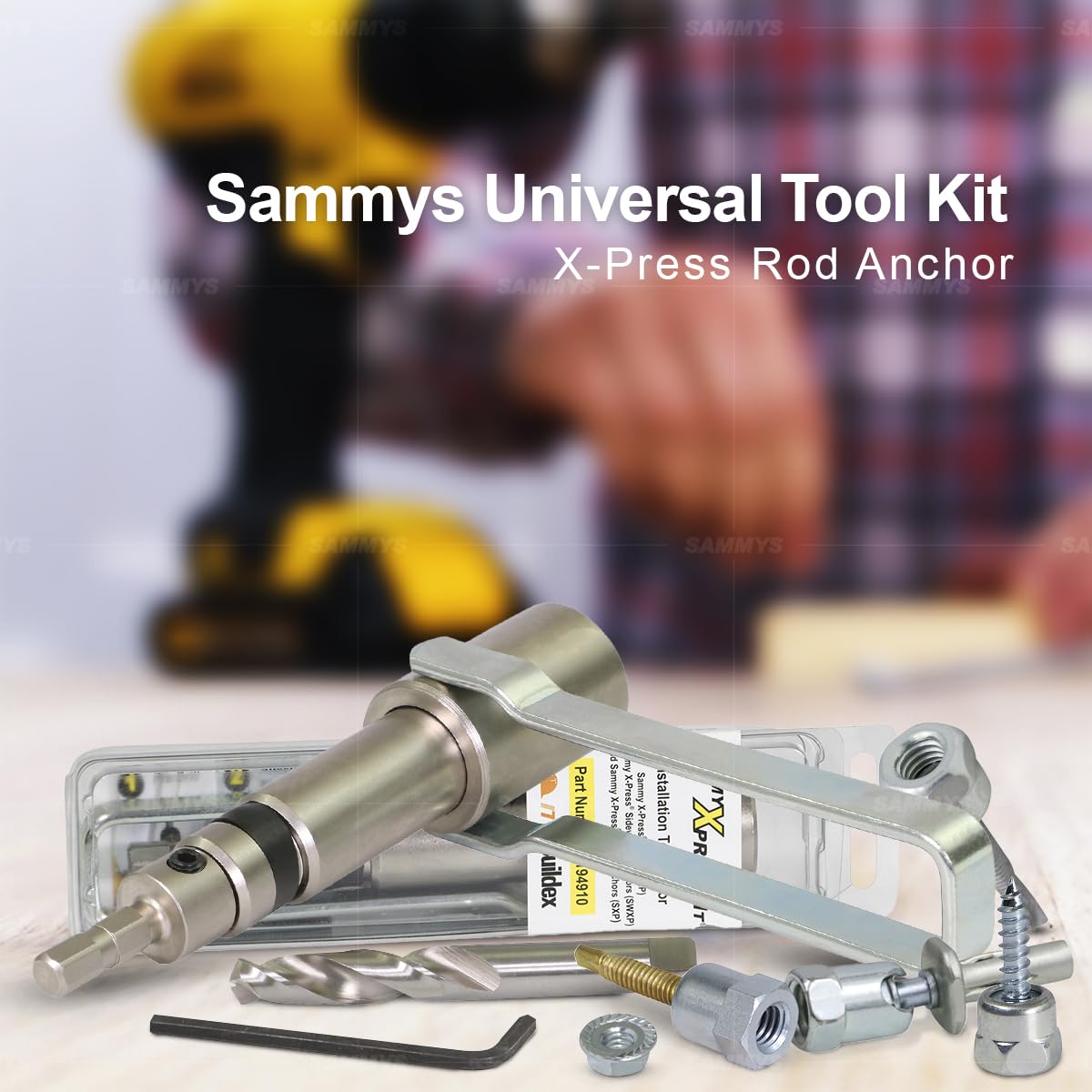Universal Tool Kit X-Press Rod Anchor Installation - Chrome Plated Heavy Duty Fastener Set for DIY Home Improvement & Auto Repair Projects