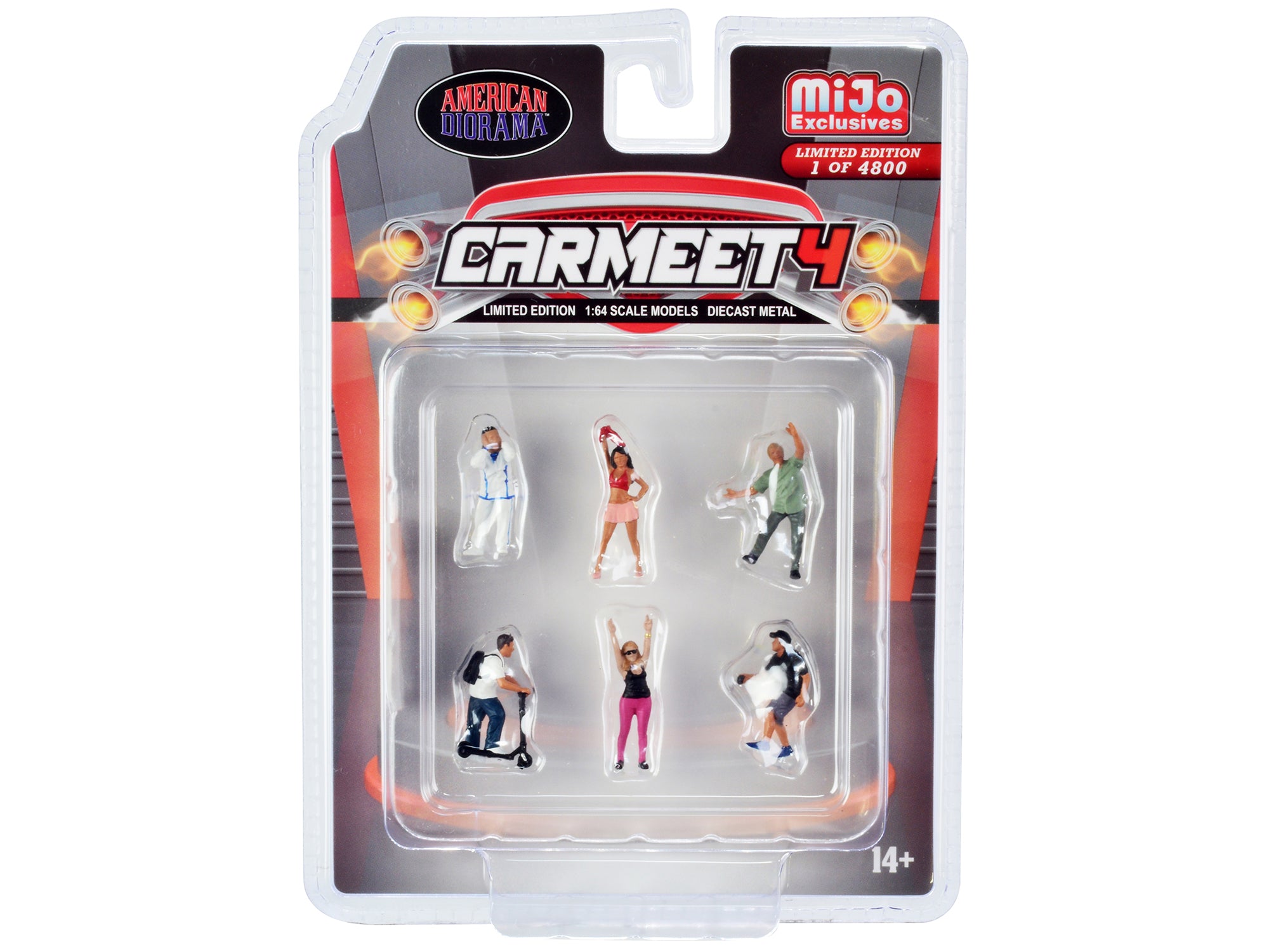 1/64 Scale Diecast Car Meet Figure Set - 6 Piece Miniature Model Car Enthusiast Collectibles by American Diorama | Perfect for Diorama Displays, Car Shows & Model Train Scenes