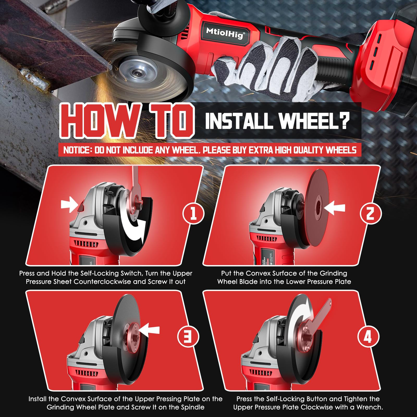 Milwaukee 18V Cordless Angle Grinder - 8500RPM Brushless Power Tool with 3 Speed Settings | 4-1/2