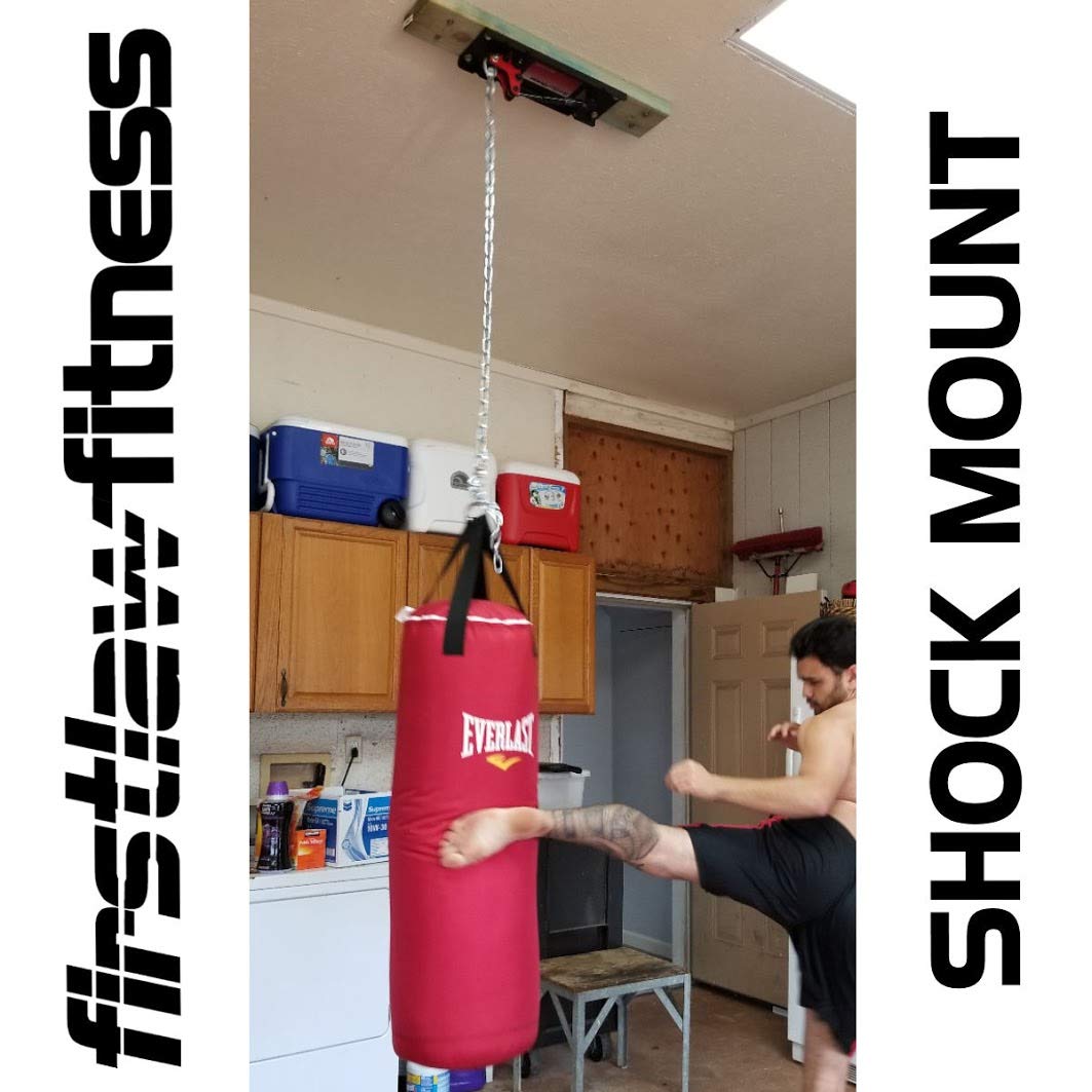 Heavy Duty Shock Mount Punching Bag Hanger - Supports 70 to 130 lbs Bags - USA Made - Perfect for Home Gym, Boxing Training & MMA Workouts