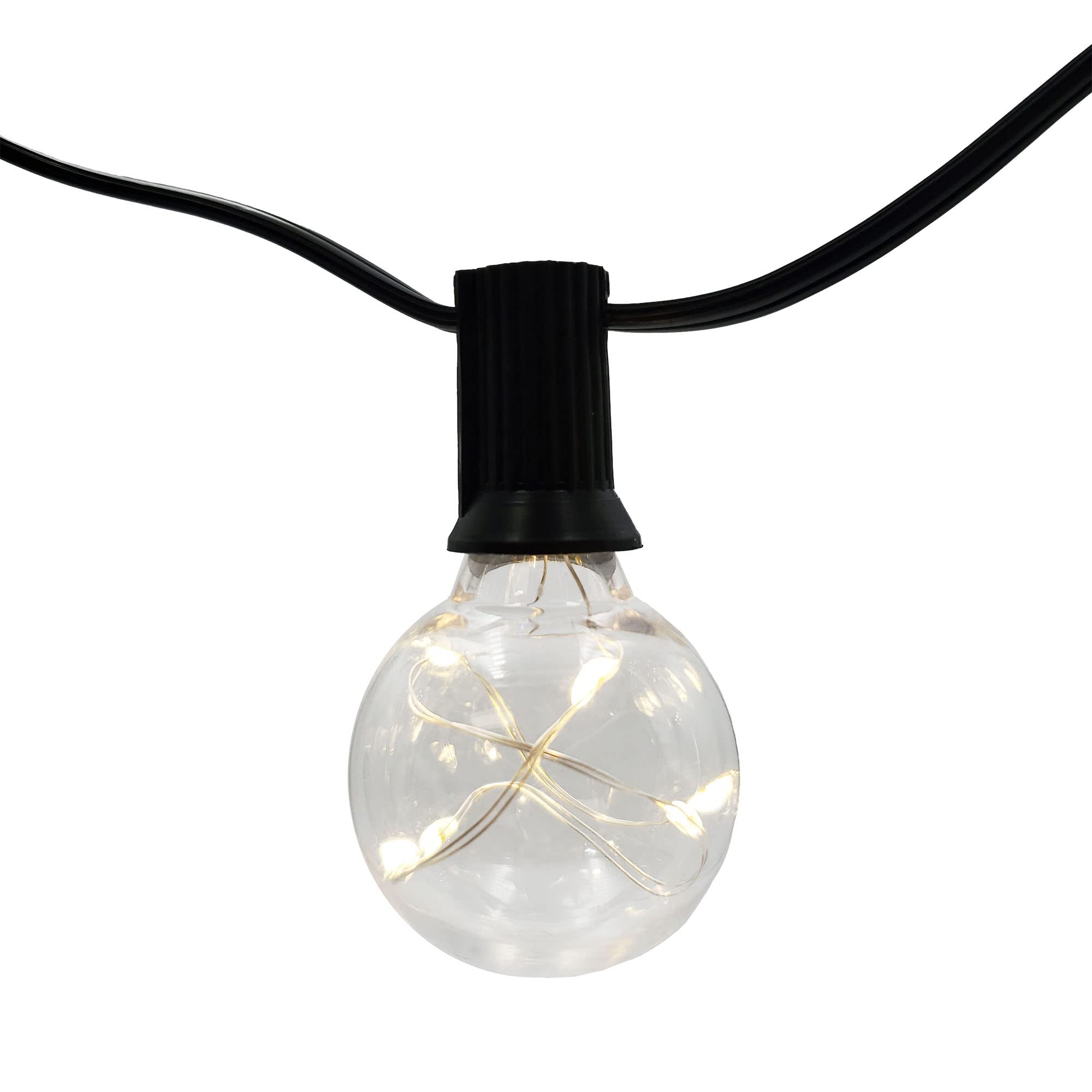LumaBase 50ft LED Globe String Lights - 25 Warm White Bulbs, Waterproof Outdoor Fairy Lights for Patio, Garden, Wedding, Party Decorations