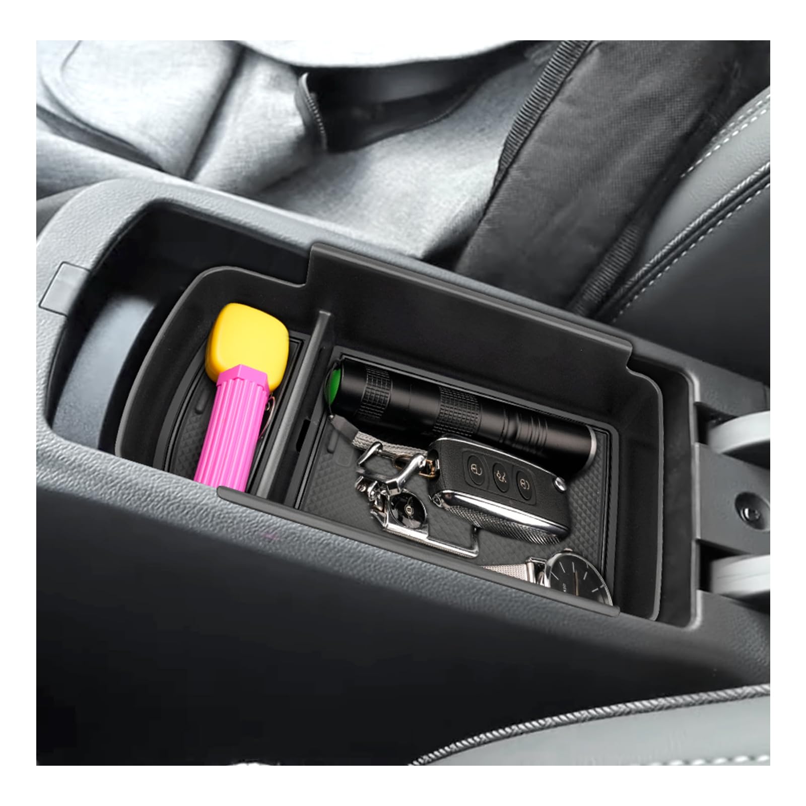 2024-2025 Buick Envista Center Console Organizer - Black Armrest Tray Storage Accessory | Perfect for Car Organization, Snacks, Phones & Road Trips