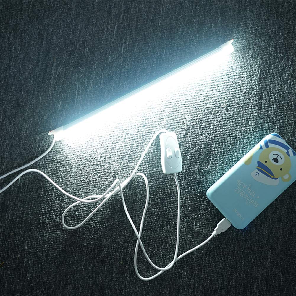 USB Powered LED Vanity Mirror Light - Adjustable Brightness, 35cm (14inch) White - Perfect for Bathroom, Makeup Table & Wall Mounted Vanity Lighting