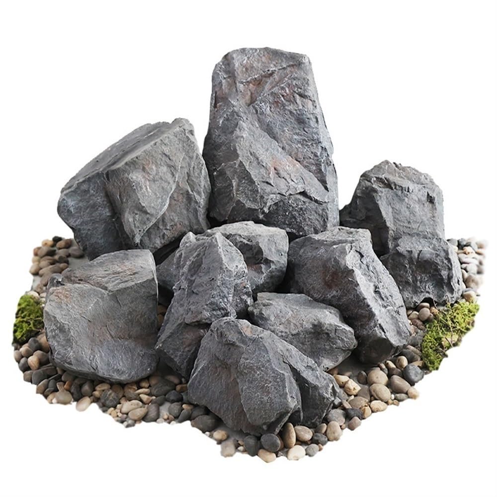 Realistic PU Foam Fake Rock - Solid Non-Hollow Artificial Landscape Stone for Yard Decoration (16.9x27.6x18.9in, Yellow) - Perfect for Outdoor Garden, Poolside, and Patio Landscaping