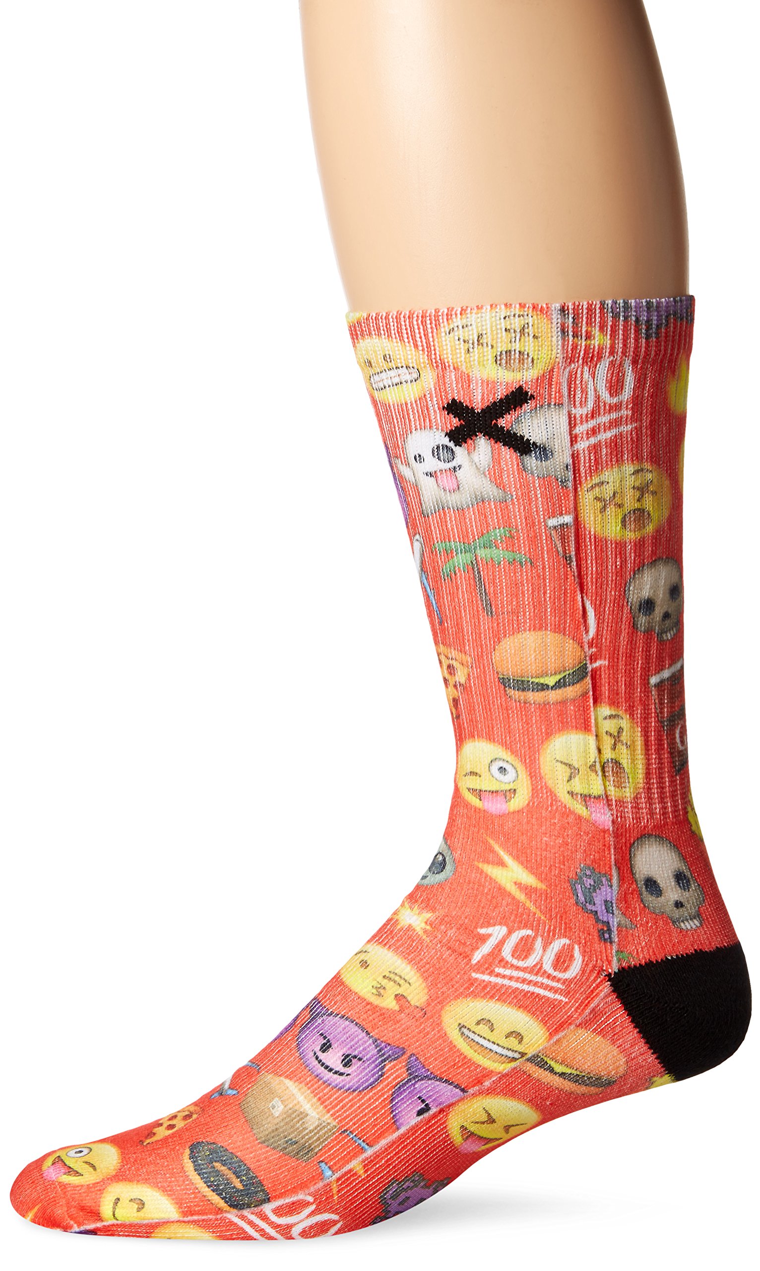 Odd Sox Men's Red Emoji Socks - Fun Novelty Socks for Casual Wear, Gifts & Everyday Comfort - Perfect for Work, Parties & Relaxation